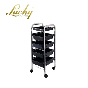 Lucky LifeStyle 5 TRAY CHROME SALON TROLLY