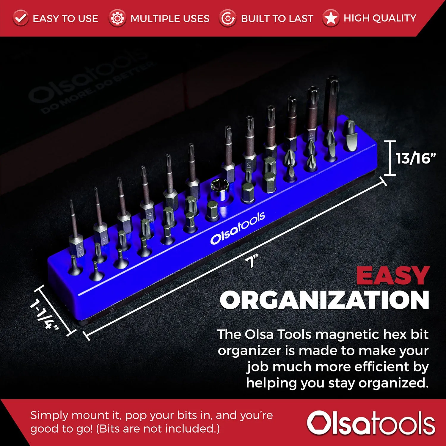 Magnetic Hex Bit Organizer 1/4"