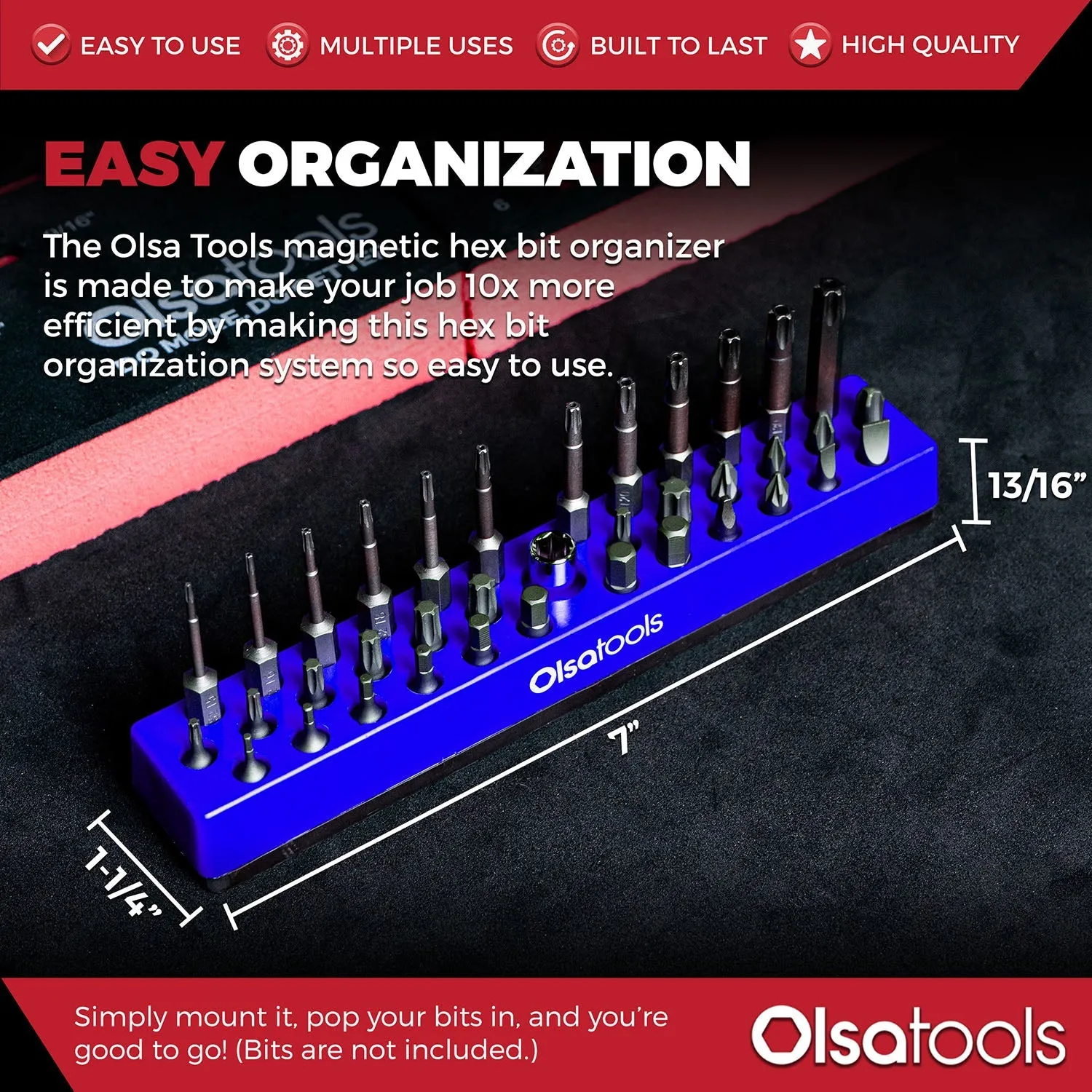 Magnetic Hex Bit Organizer 1/4"