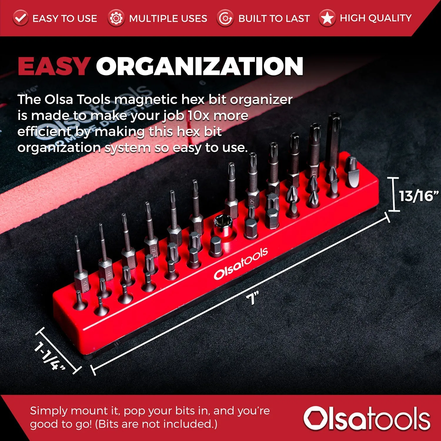 Magnetic Hex Bit Organizer 1/4"