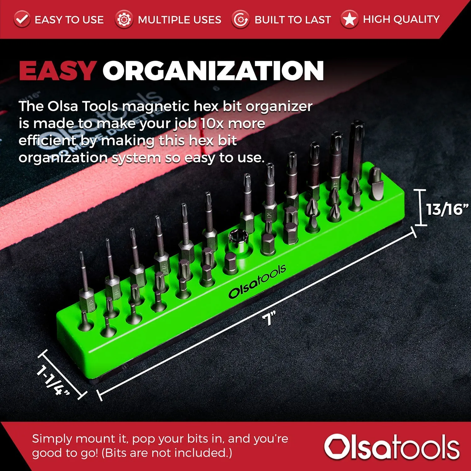 Magnetic Hex Bit Organizer 1/4"