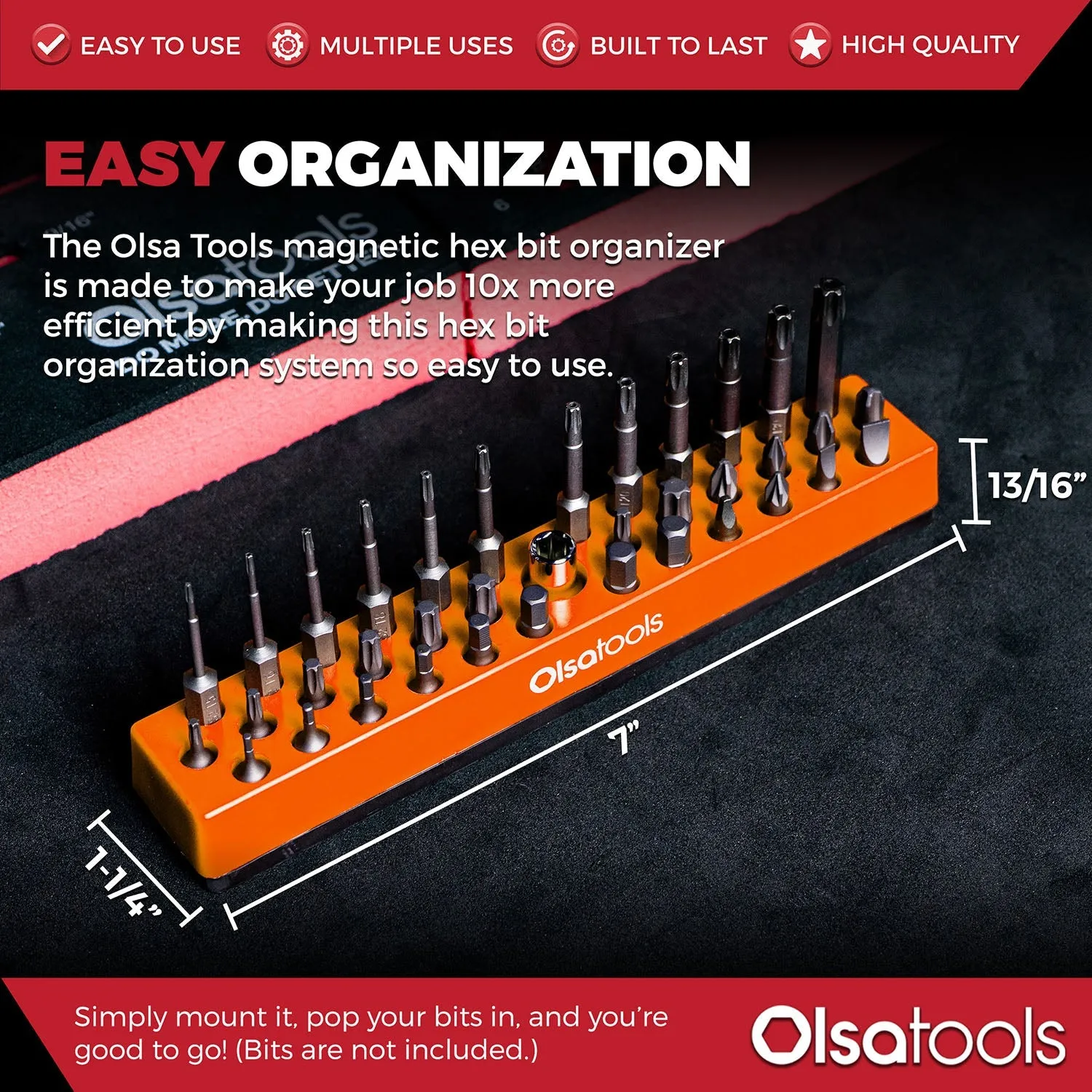 Magnetic Hex Bit Organizer 1/4"