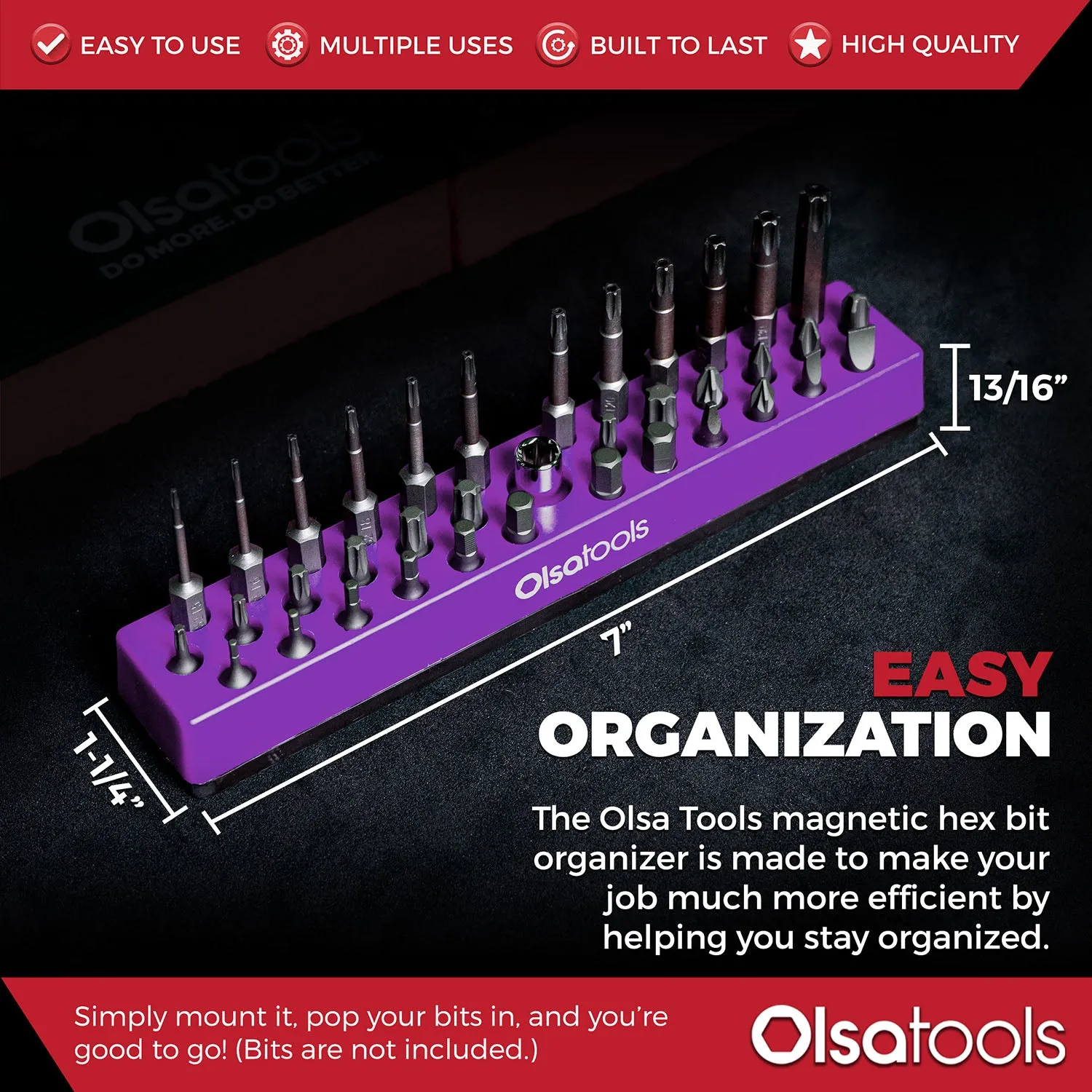 Magnetic Hex Bit Organizer 1/4"