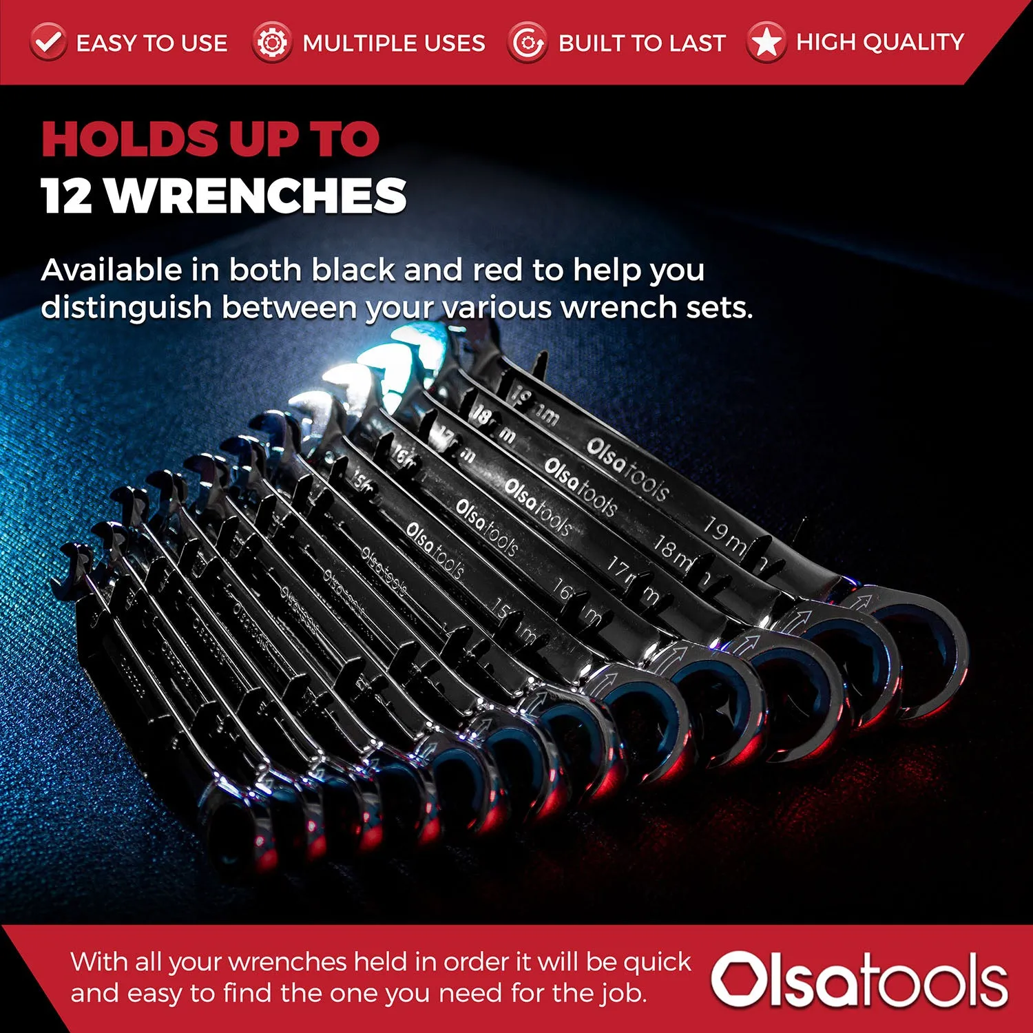 Magnetic Metal Wrench Organizers