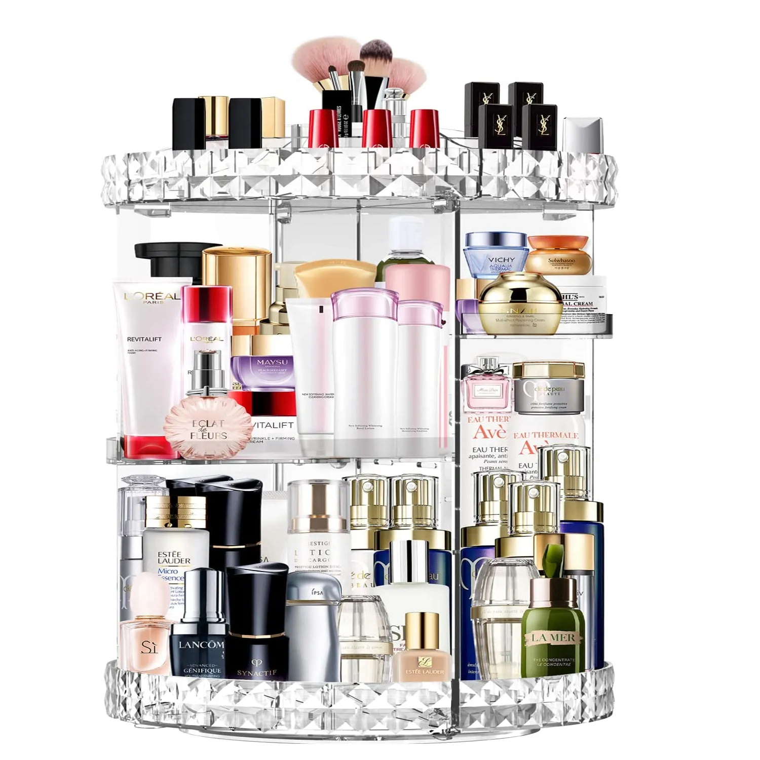 Makeup Organizer 360 Degree Rotating 7 Adjustable Layers Large Capacity