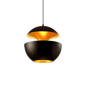 Matte Black LED Pendant Lamp, 25cm, Modern Chandelier Light