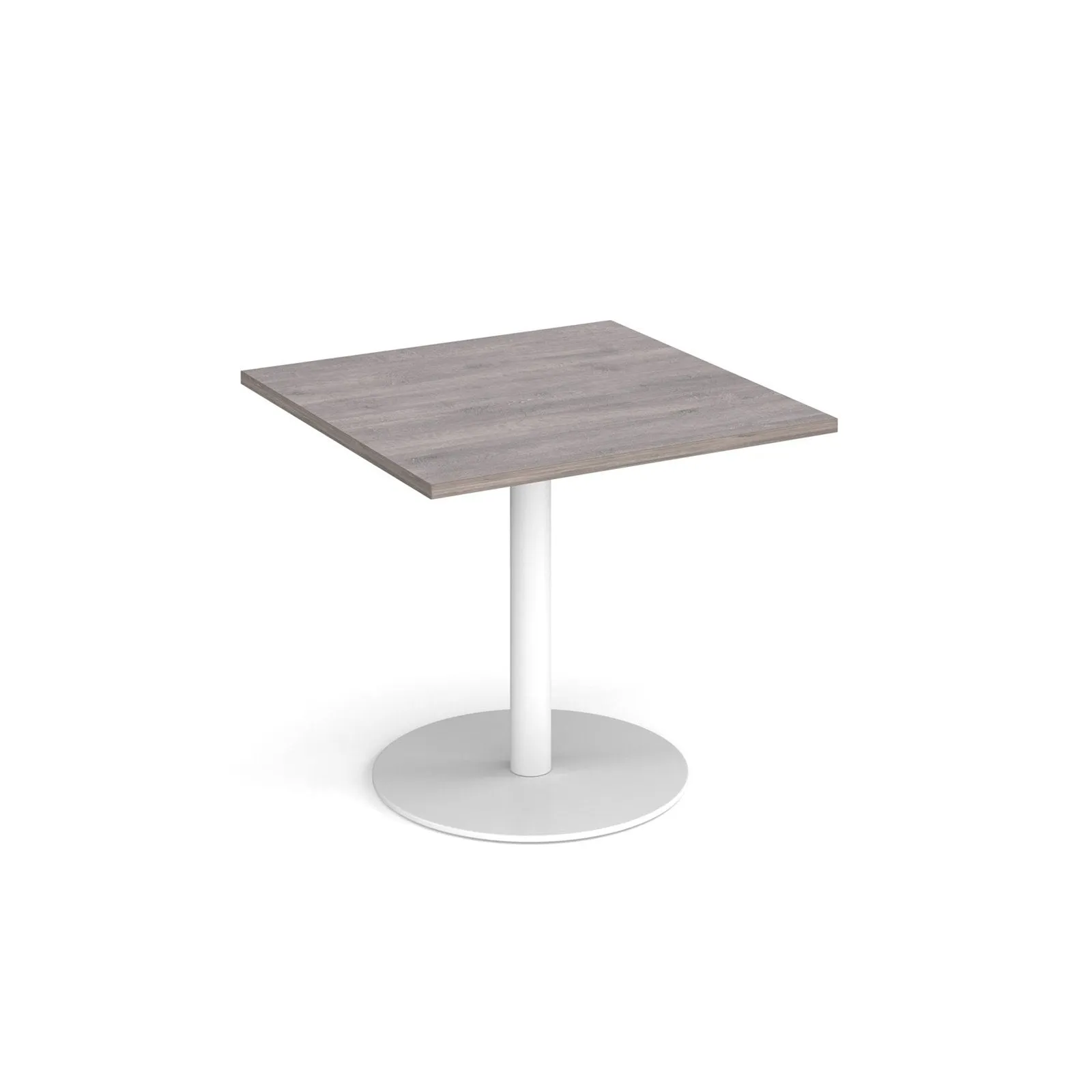 Monza square dining table with flat round base