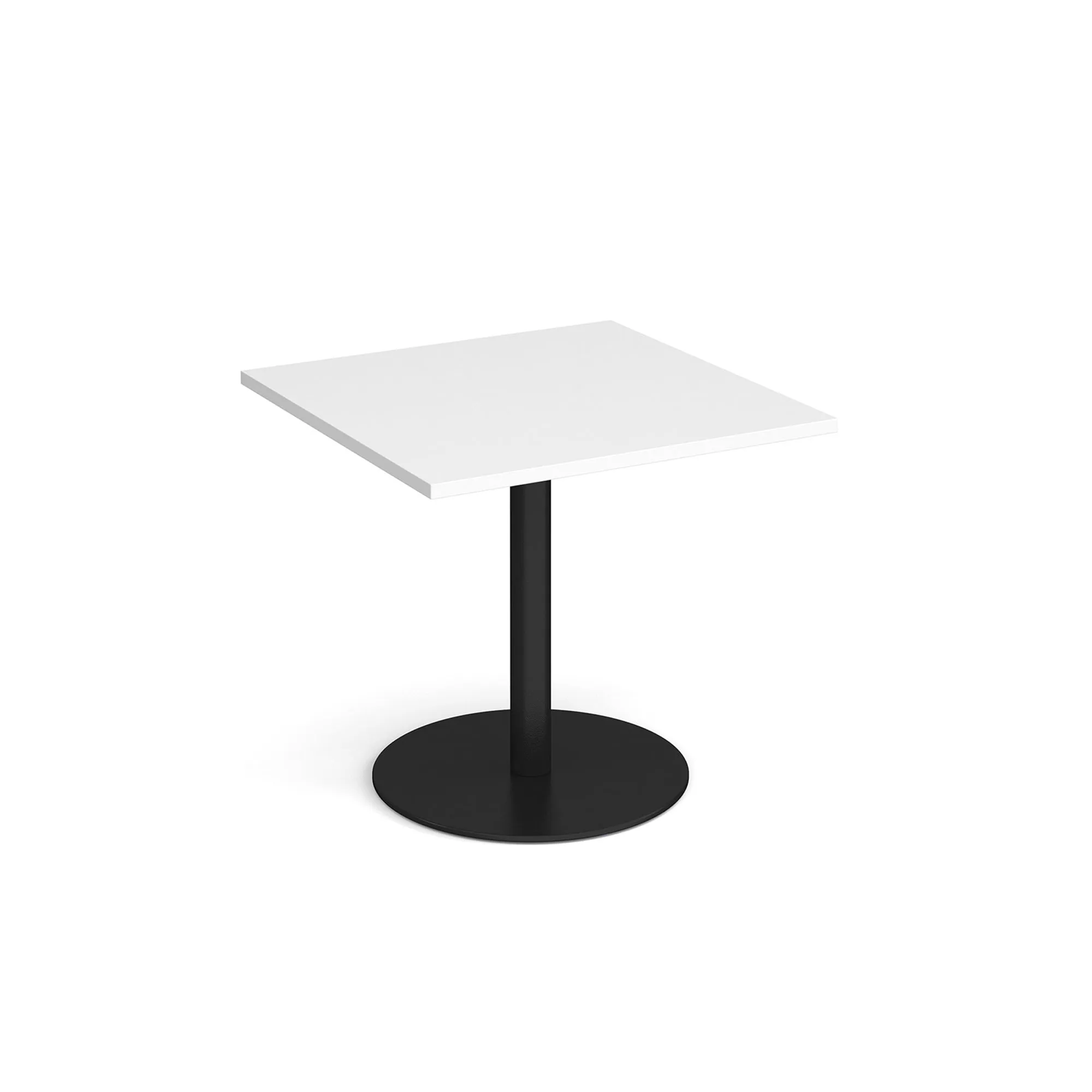 Monza square dining table with flat round base