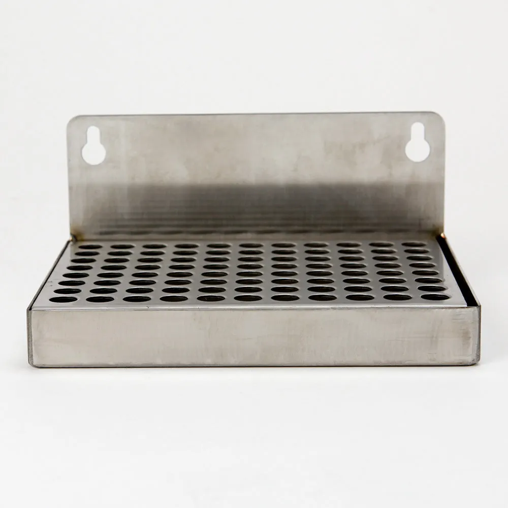 Mountable Drip Tray, no drain (6"L x 4"W- 2" back splash)- Stainless Steel