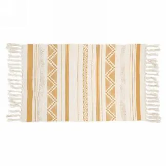 MUSTARD YELLOW AZTEC PRINT RUG