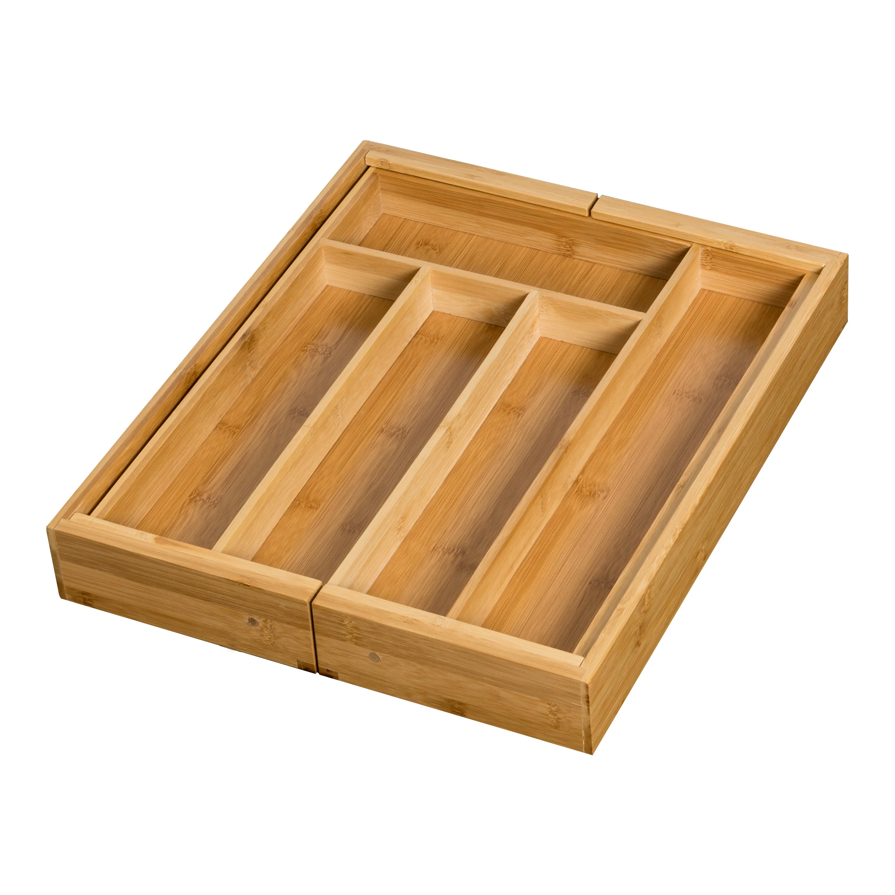 Natural Bamboo Expandable Kitchen Drawer Organizer