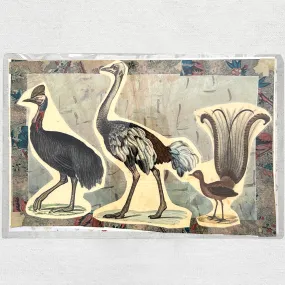 One of a Kind Collaged Bird Table Mat (#603)