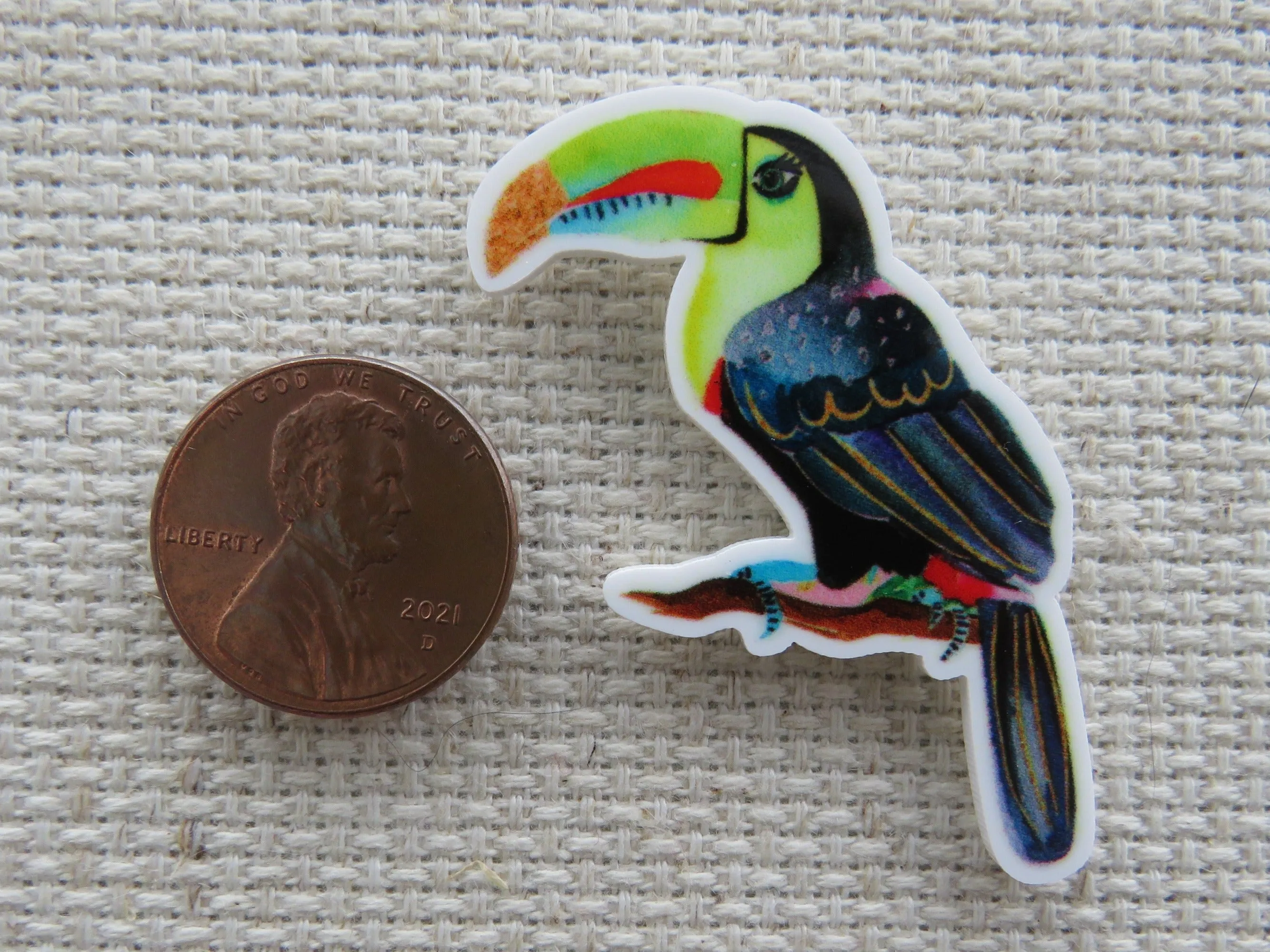 Perched Toucan Needle Minder, Cover Minder, Magnet