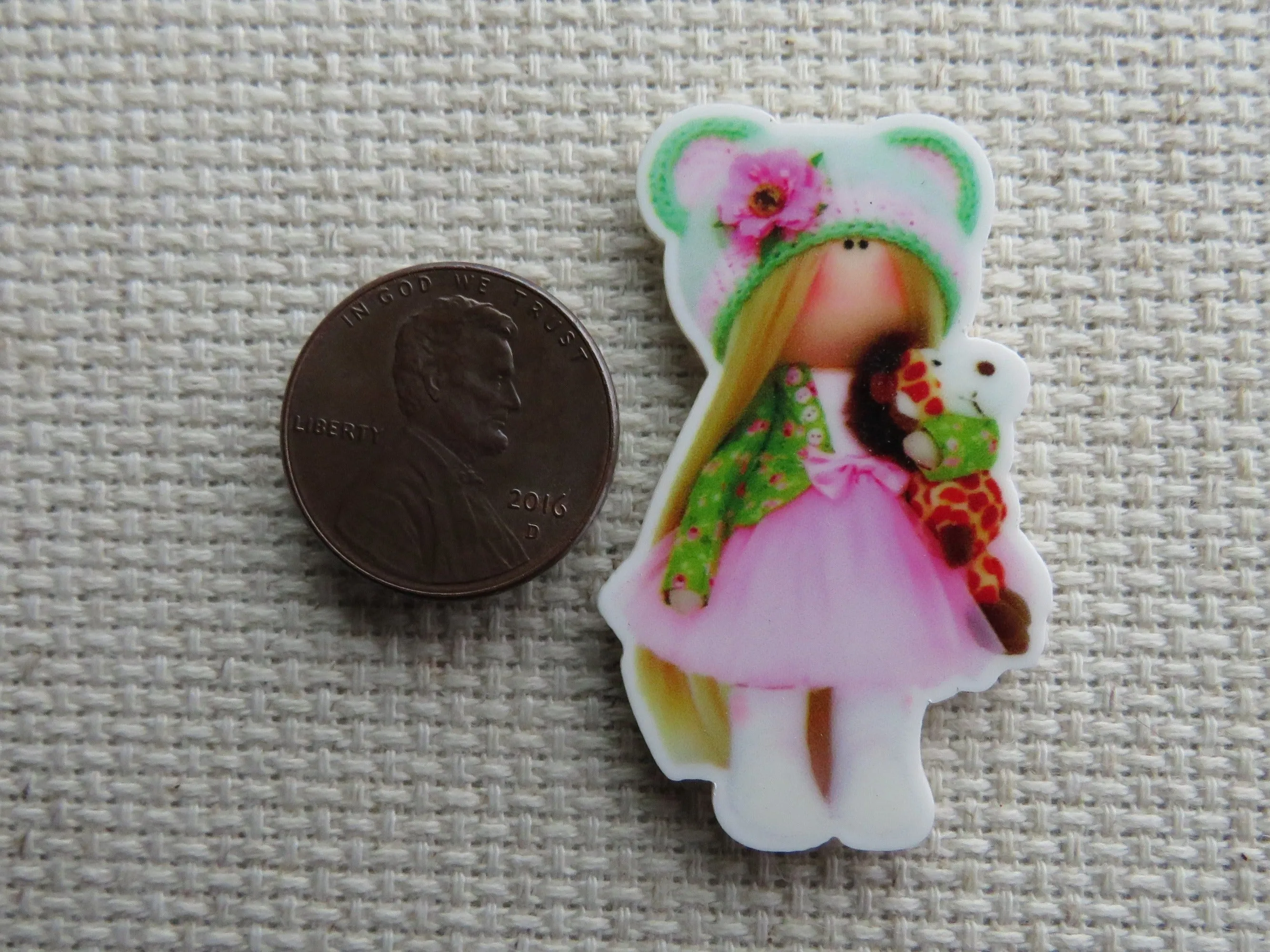 Pink Doll Needle Minder, Cover Minder, Magnet LAST ONE!