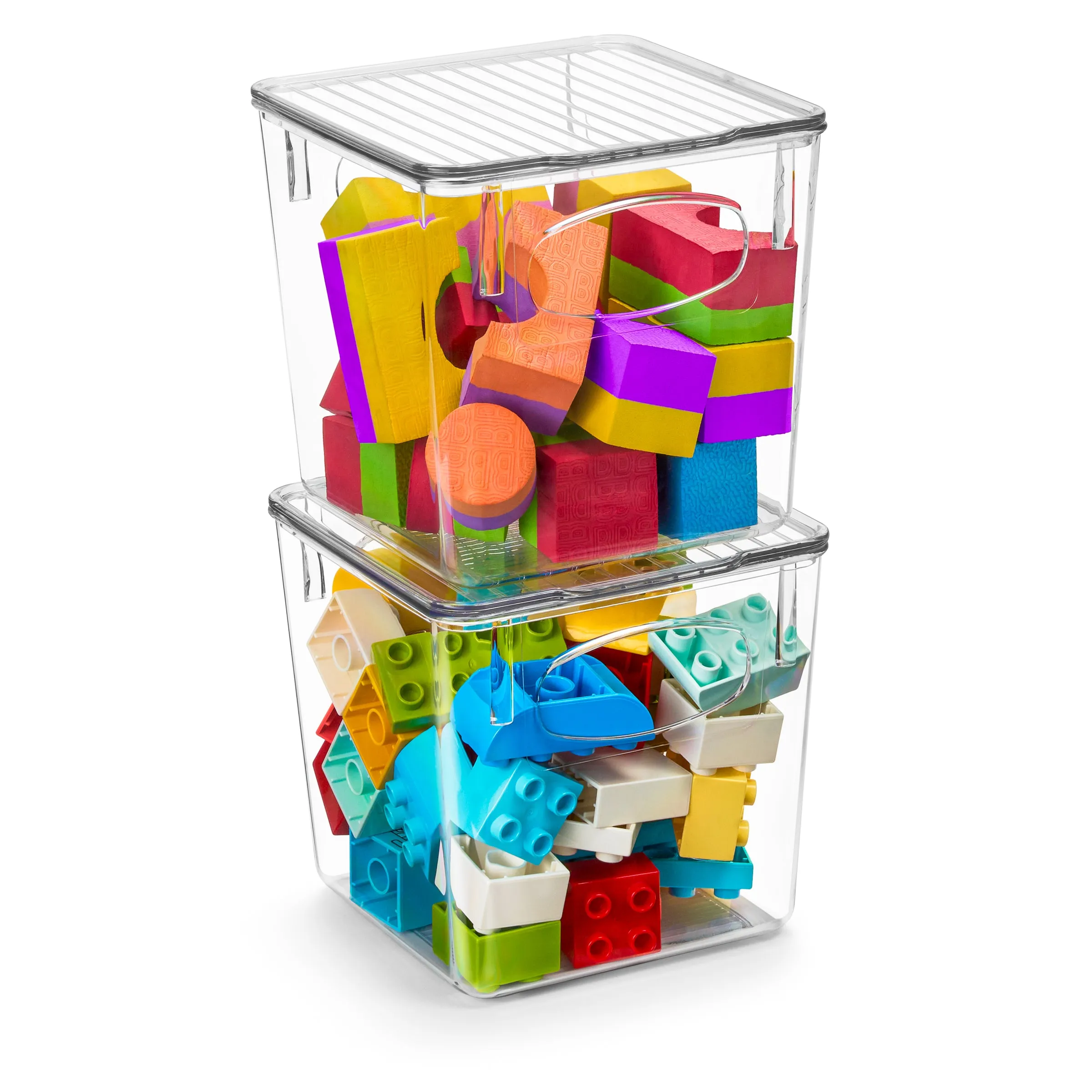 Plastic Bins with Lids Set (Small)