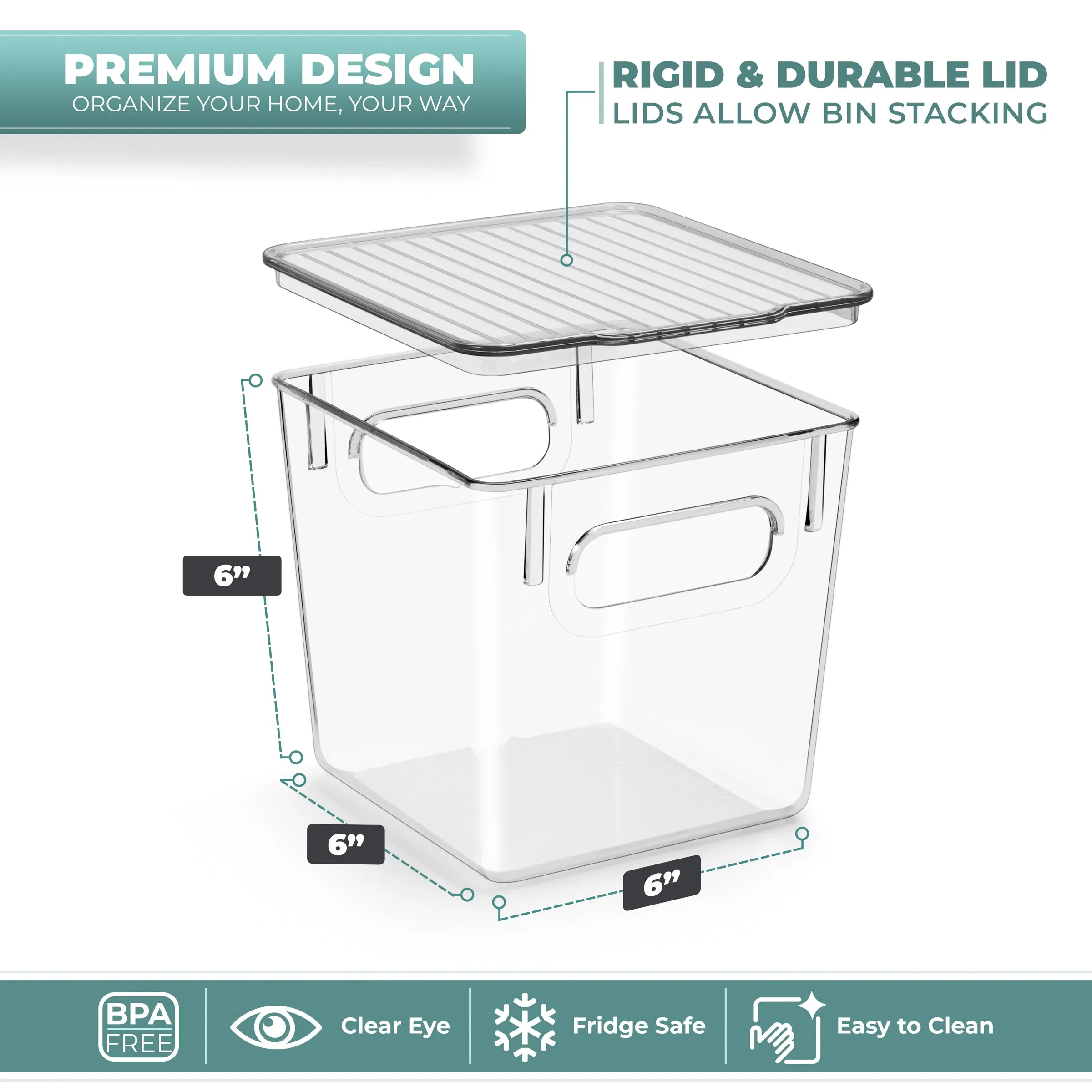 Plastic Bins with Lids Set (Small)