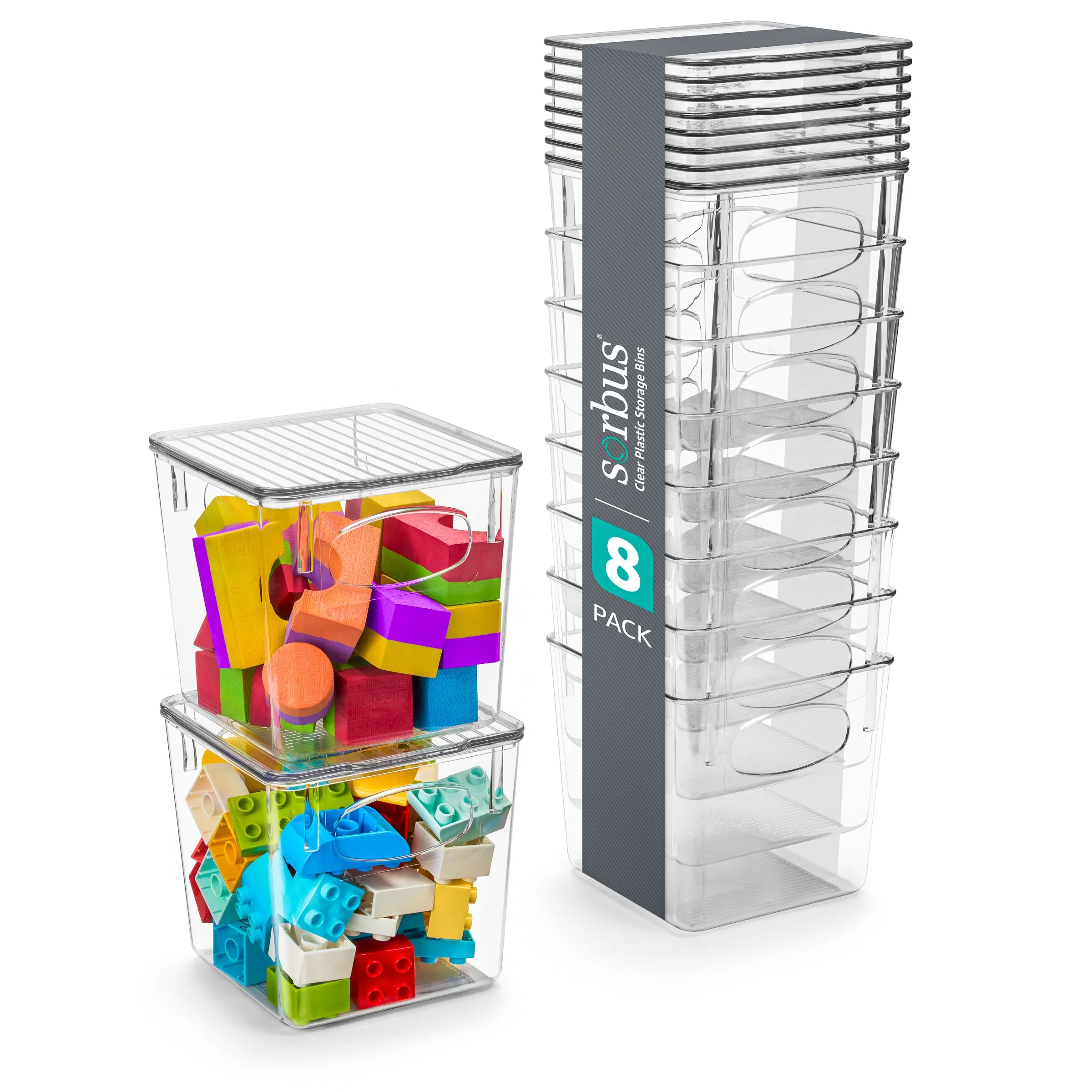 Plastic Bins with Lids Set (Small)