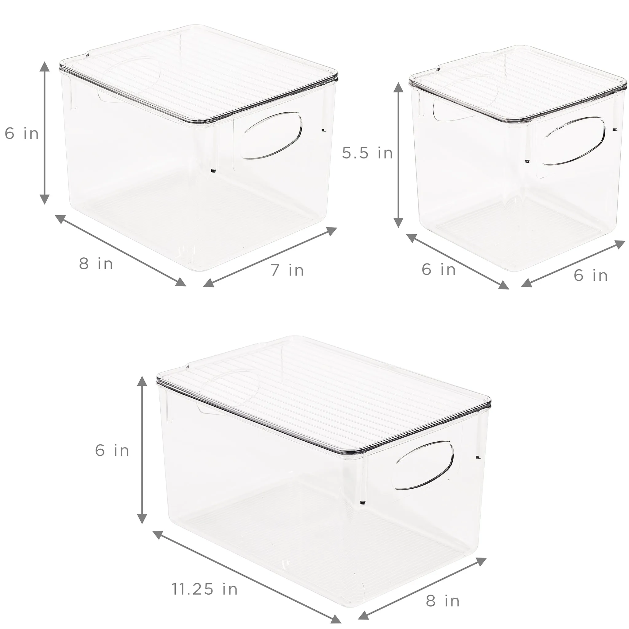 Plastic Container Bin with Lids (Variety Set)