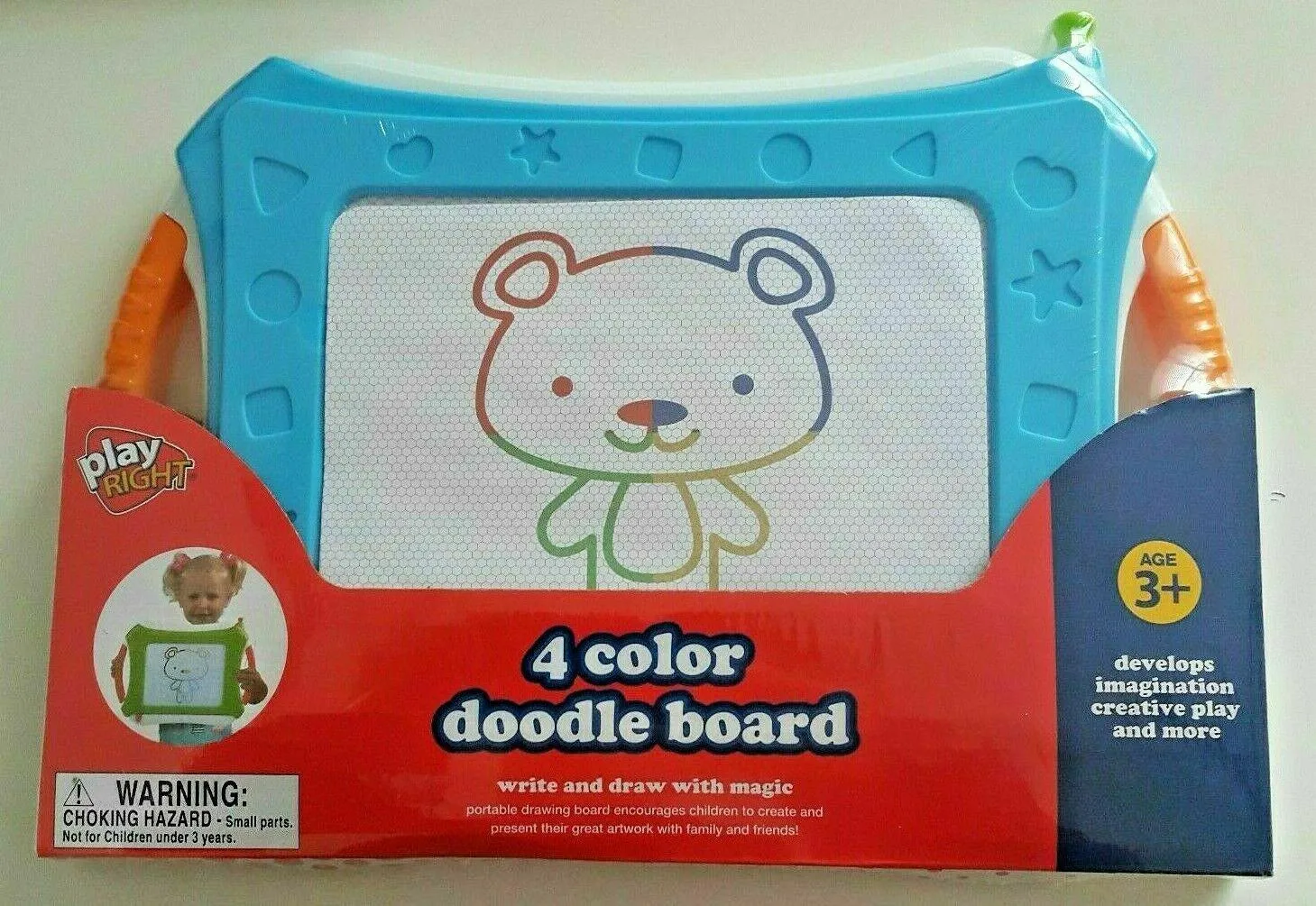 Play Right 4 Color Doodle Kids Portable Drawing Board, Creative Play Toy