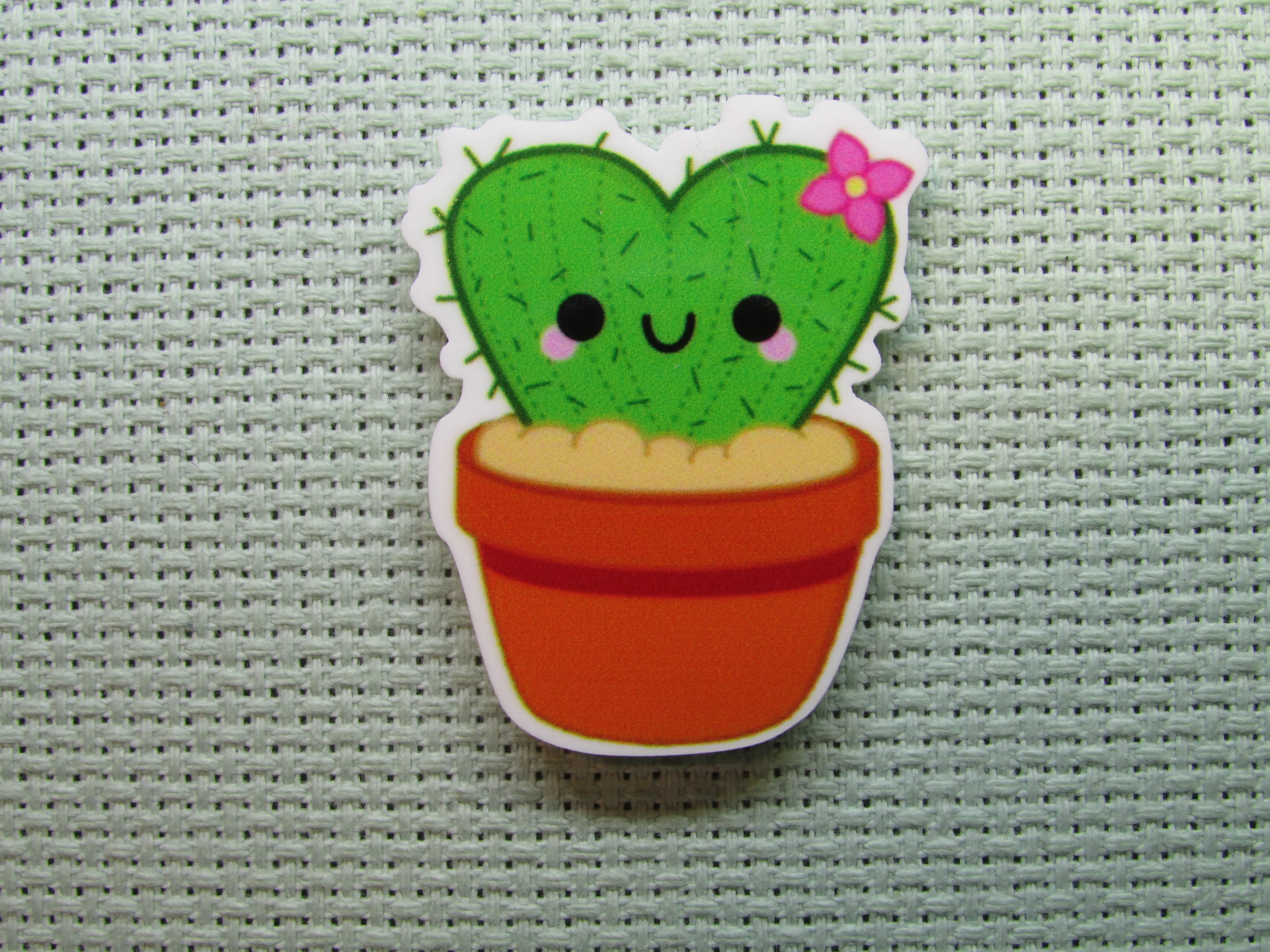 Potted Heart Cactus Needle Minder, Cover Minder, Magnet