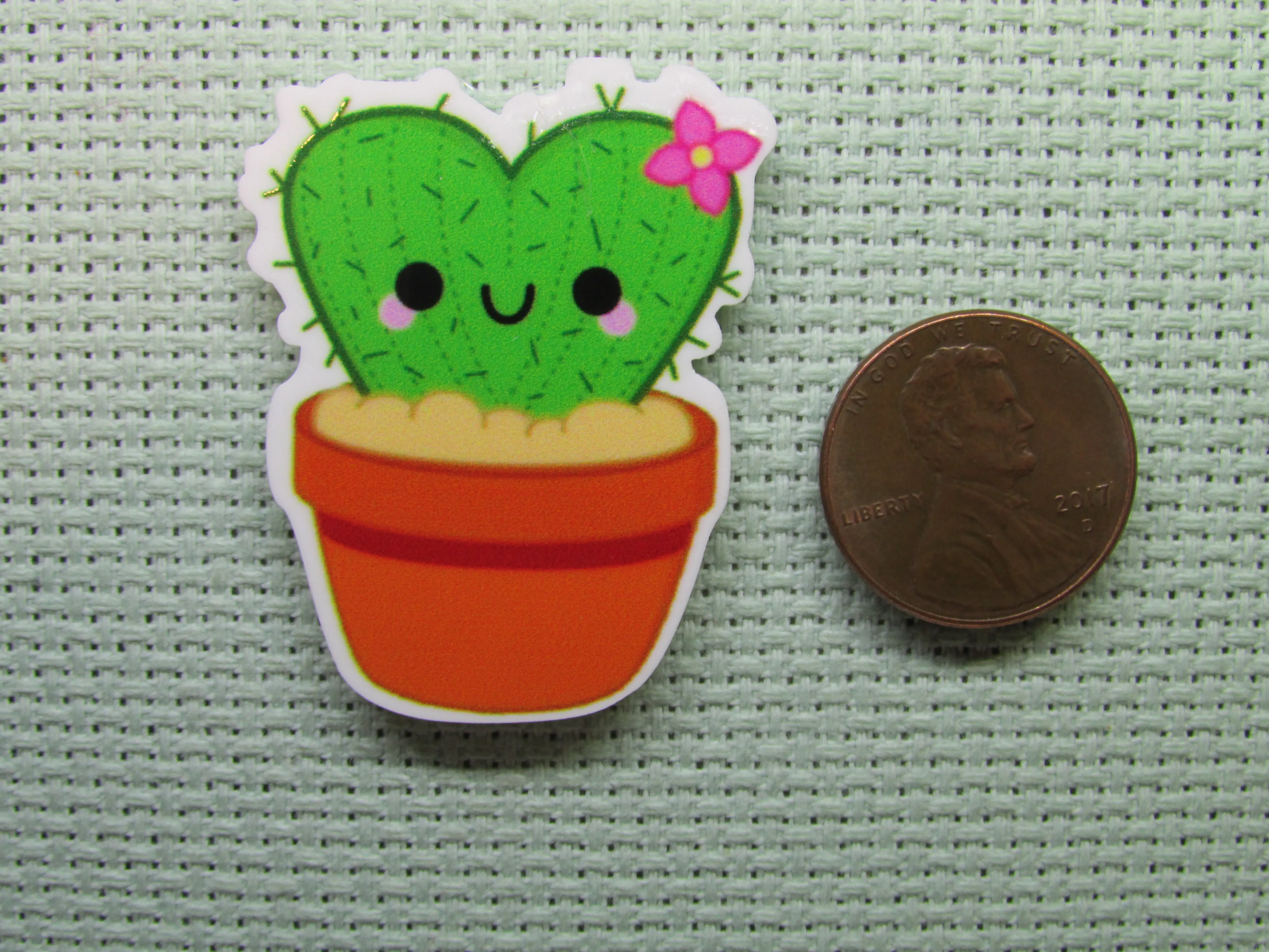 Potted Heart Cactus Needle Minder, Cover Minder, Magnet