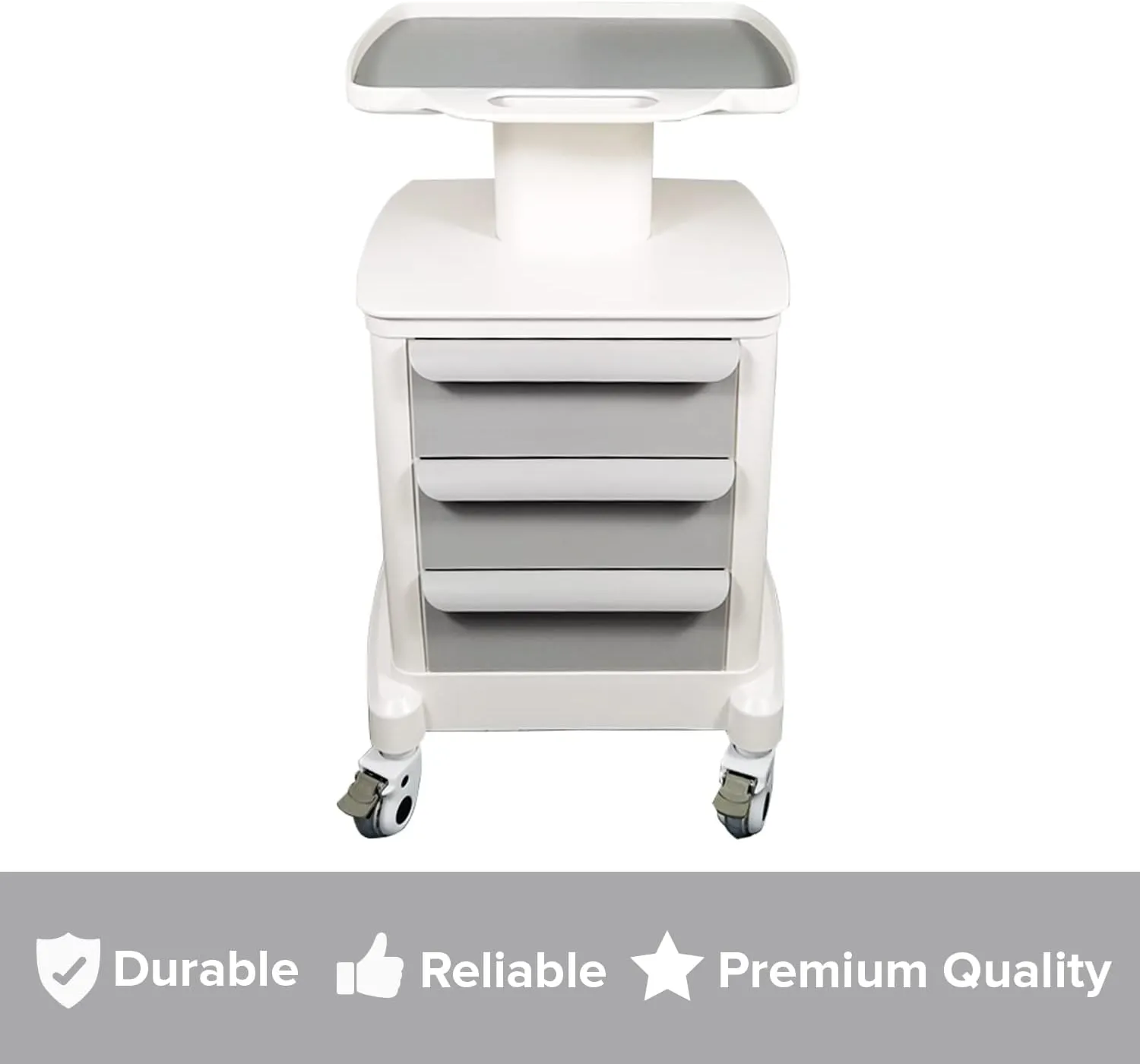 Professional Utility Cart with Wheels - Rolling Medical & Dental Office Cart with Drawers for Cavitation Machines, Esthetician Supplies, Lab Tools, & Salon Equipment