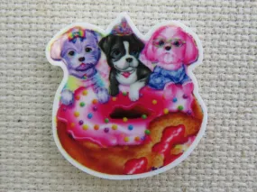 Puppies Eating a Donut Needle Minder, Cover Minder, Magnet