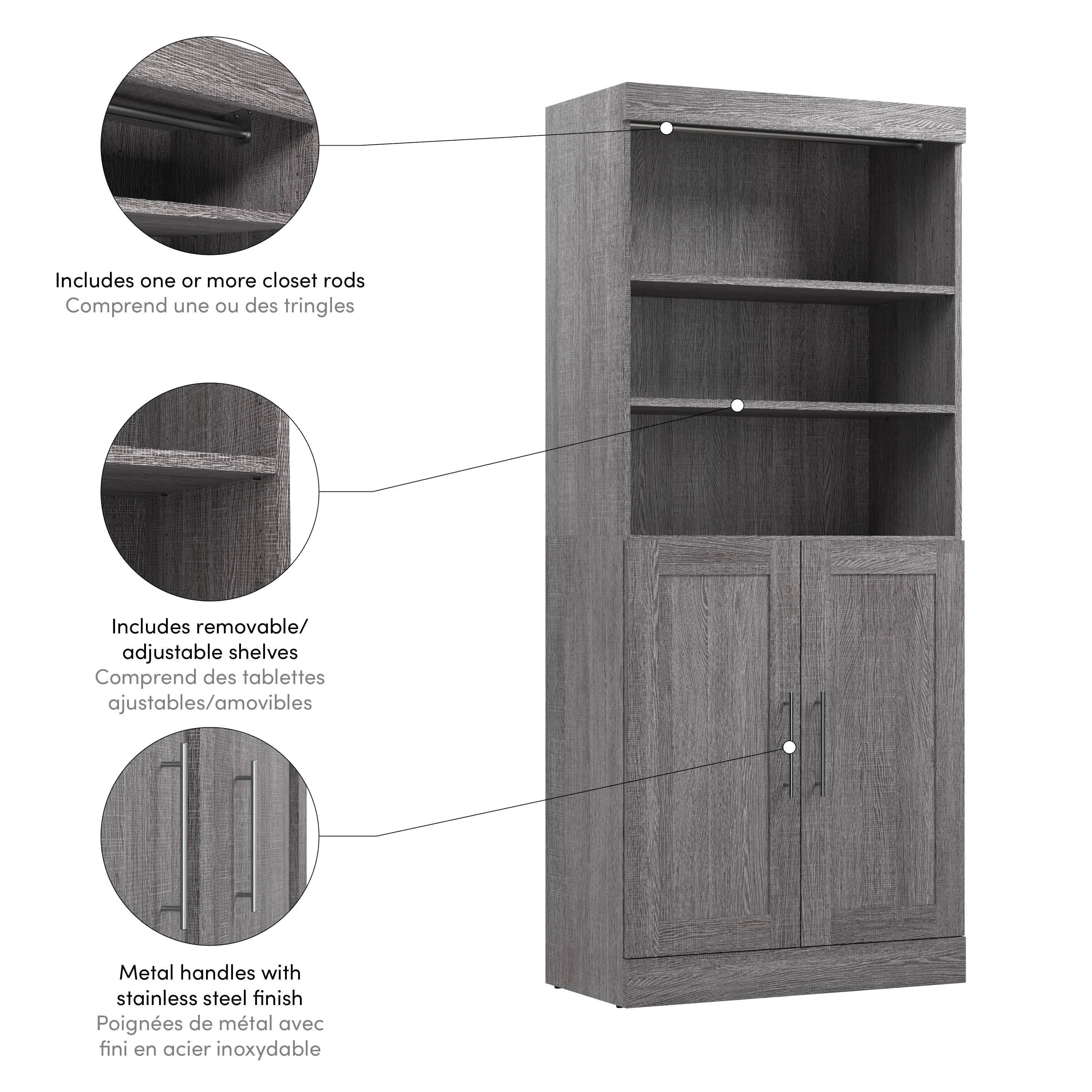 Pur 36W Closet Organizer with Doors - Available in 5 Colours