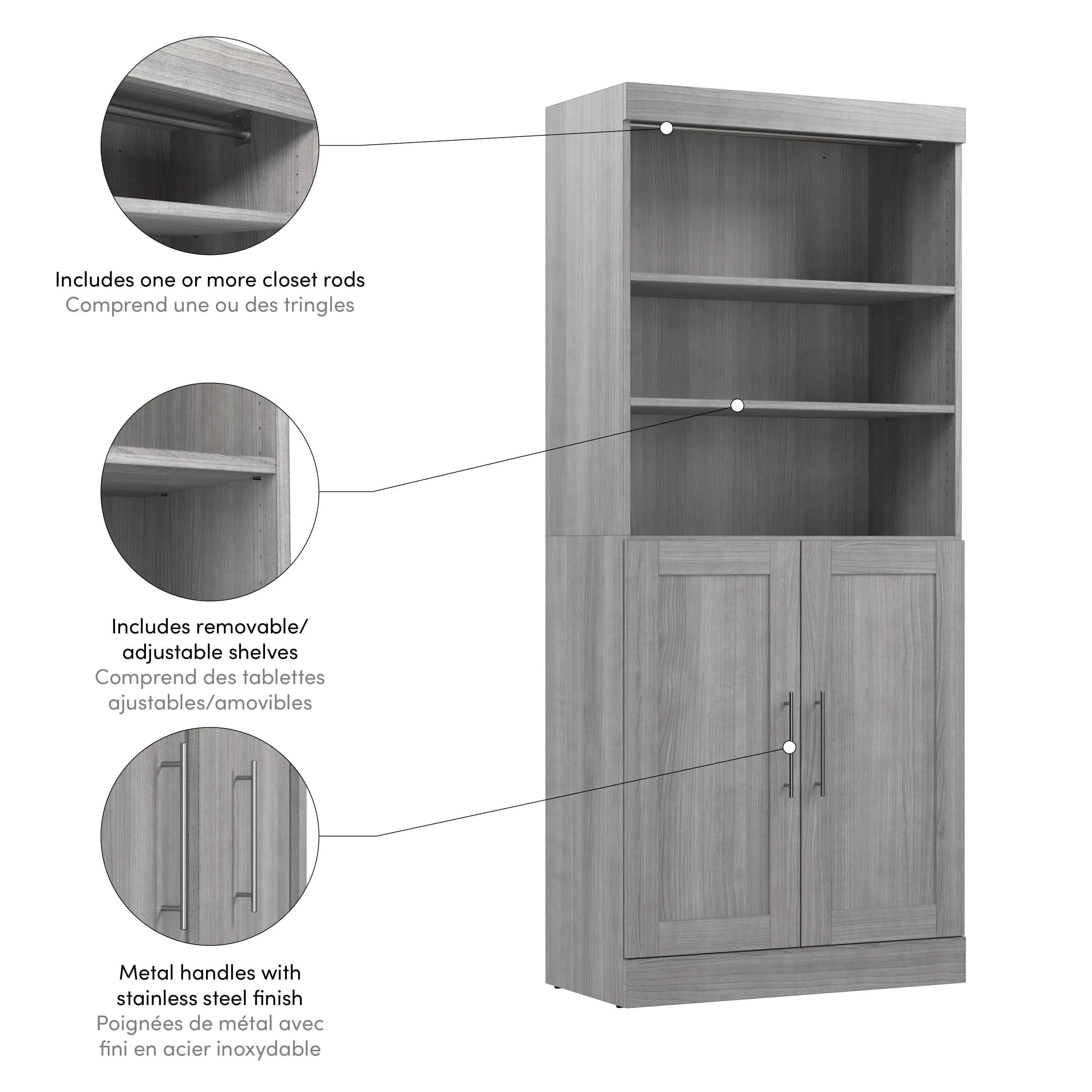 Pur 36W Closet Organizer with Doors - Available in 5 Colours