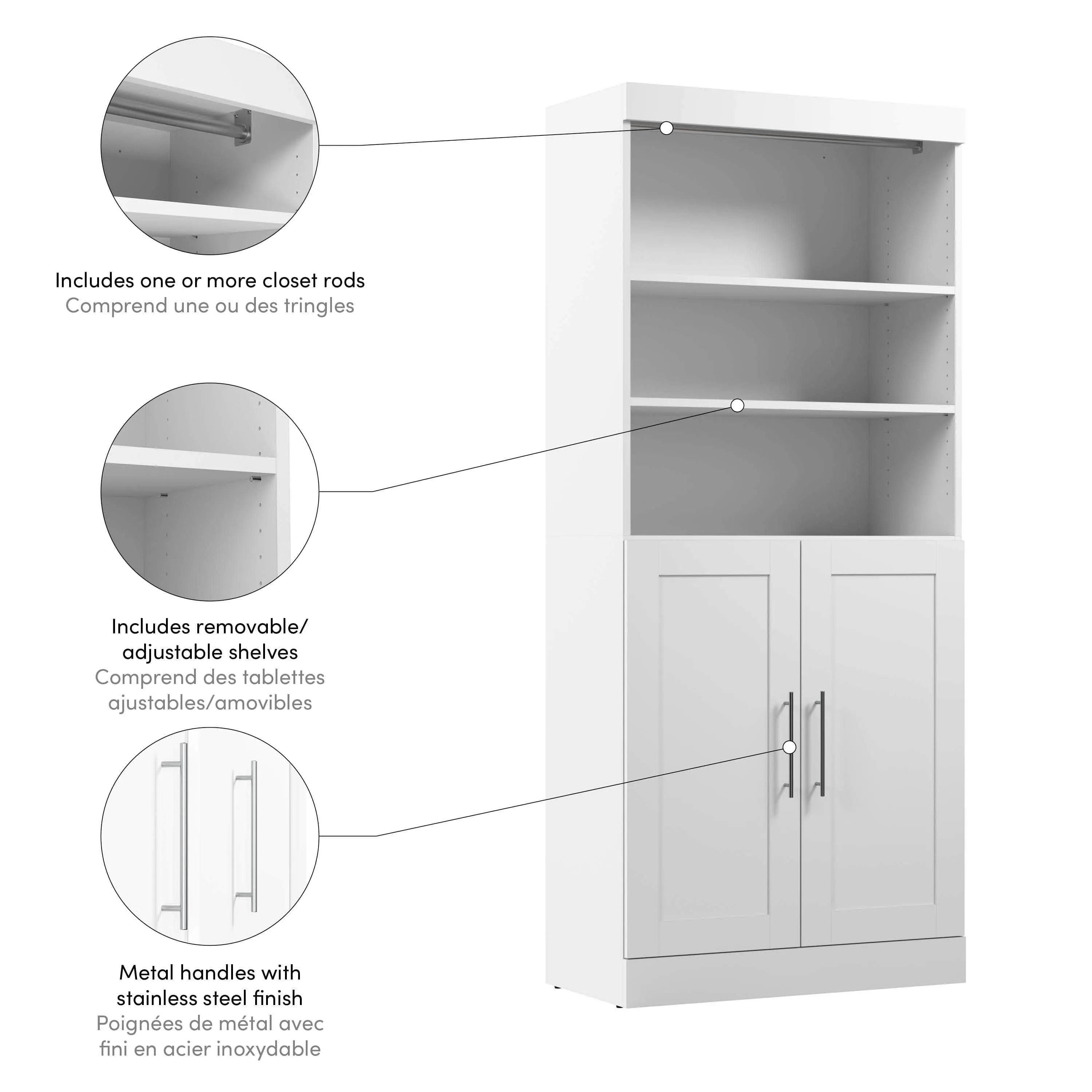 Pur 36W Closet Organizer with Doors - Available in 5 Colours