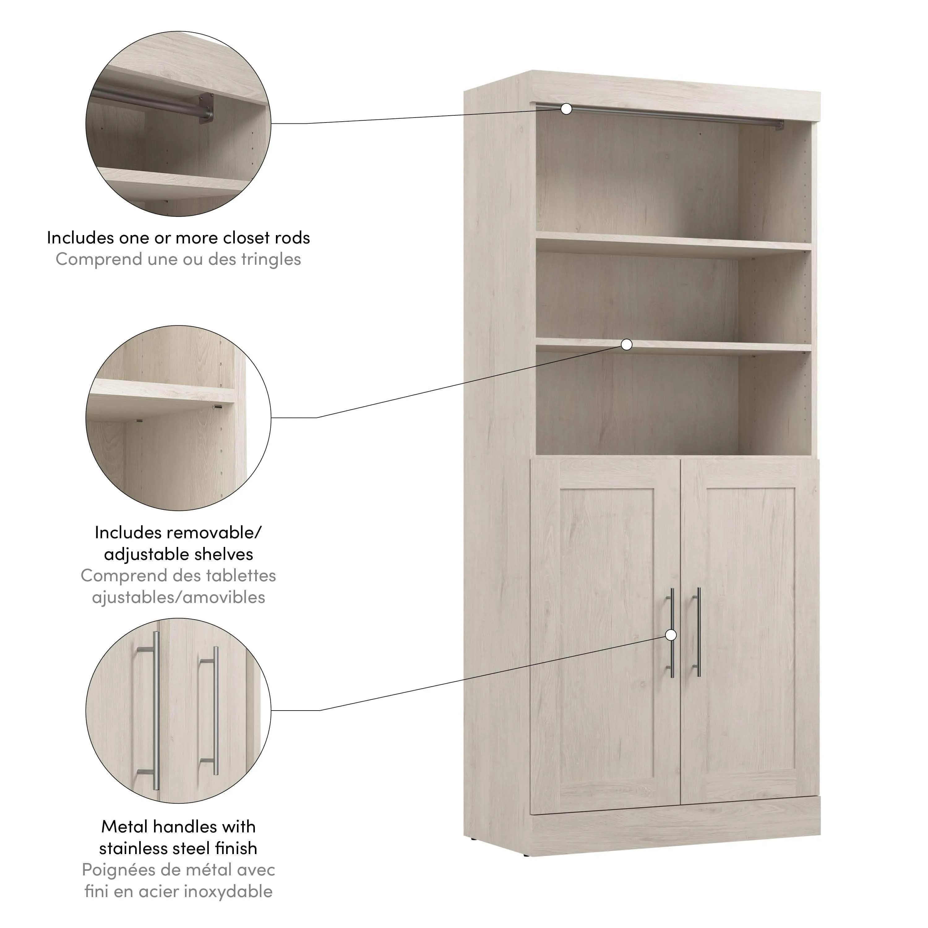 Pur 36W Closet Organizer with Doors - Available in 5 Colours