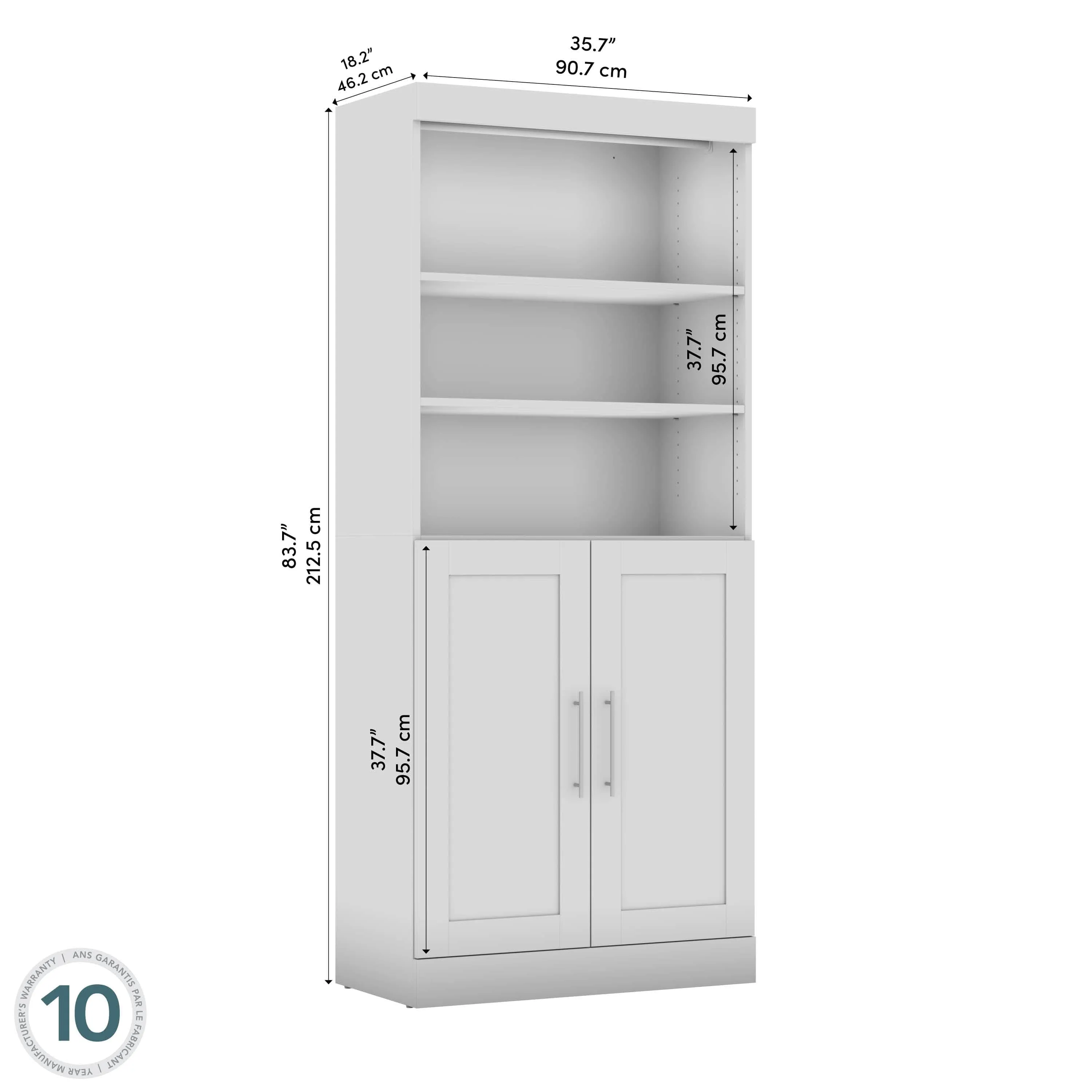 Pur 36W Closet Organizer with Doors - Available in 5 Colours