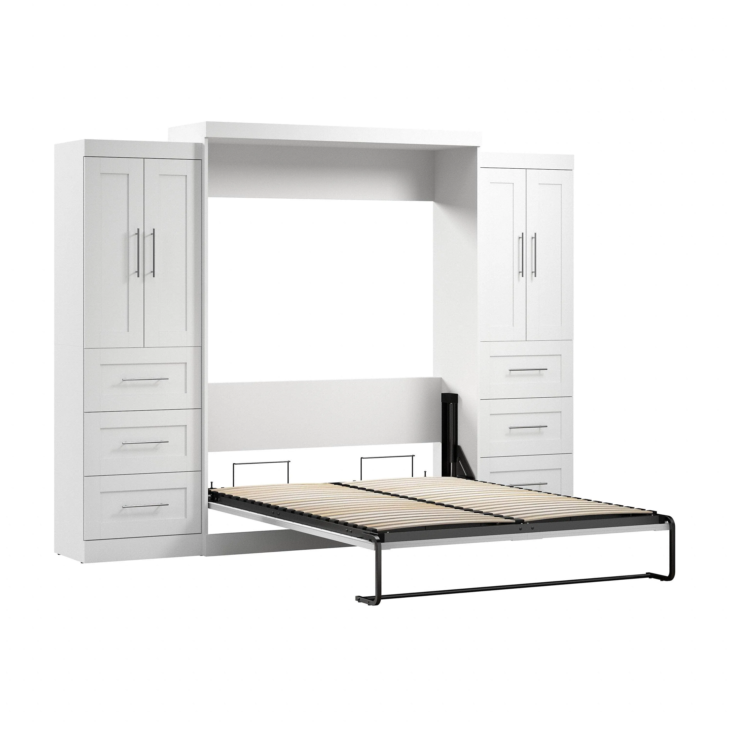 Pur Queen Murphy Wall Bed with Closet Storage Cabinets (115W) - Available in 7 Colours