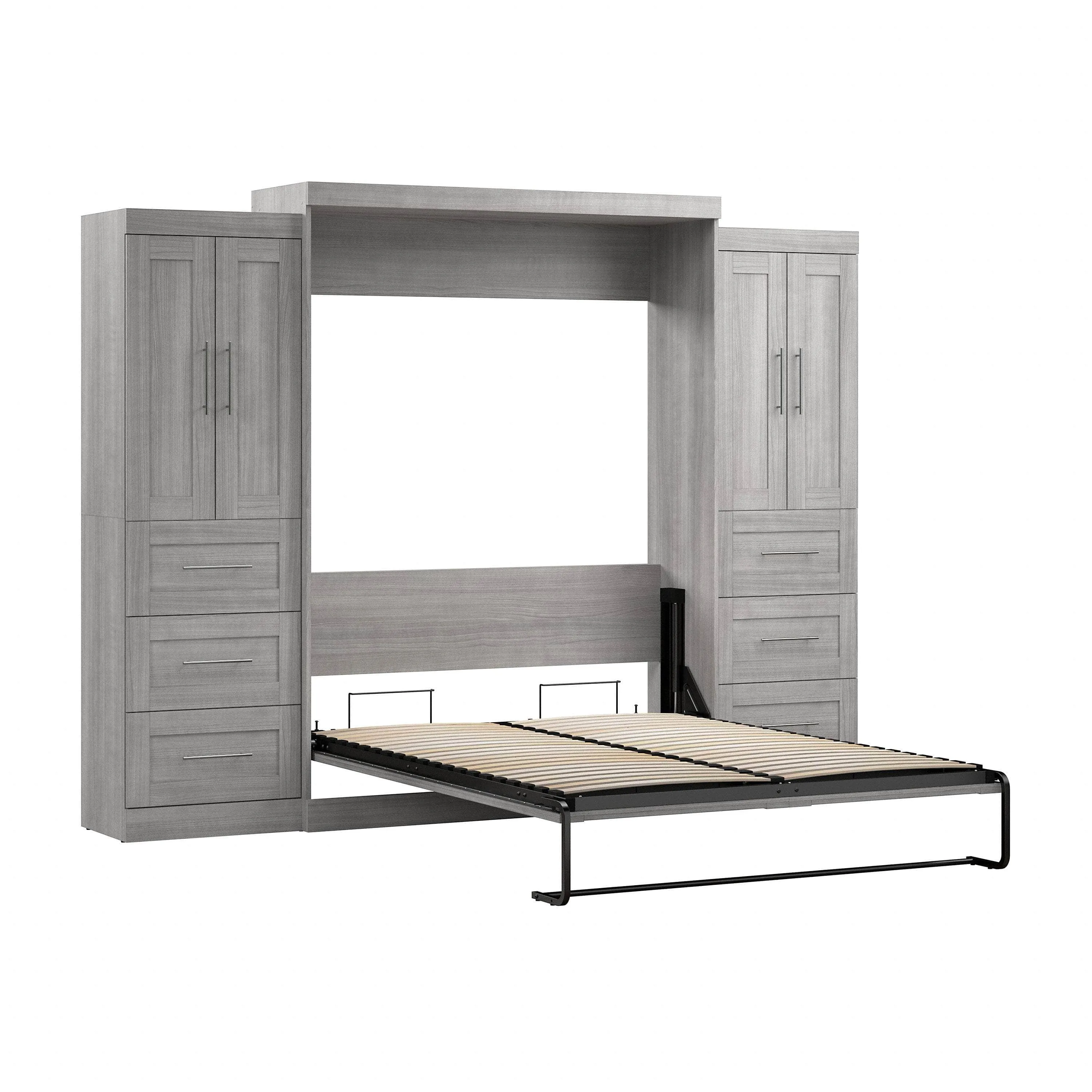 Pur Queen Murphy Wall Bed with Closet Storage Cabinets (115W) - Available in 7 Colours