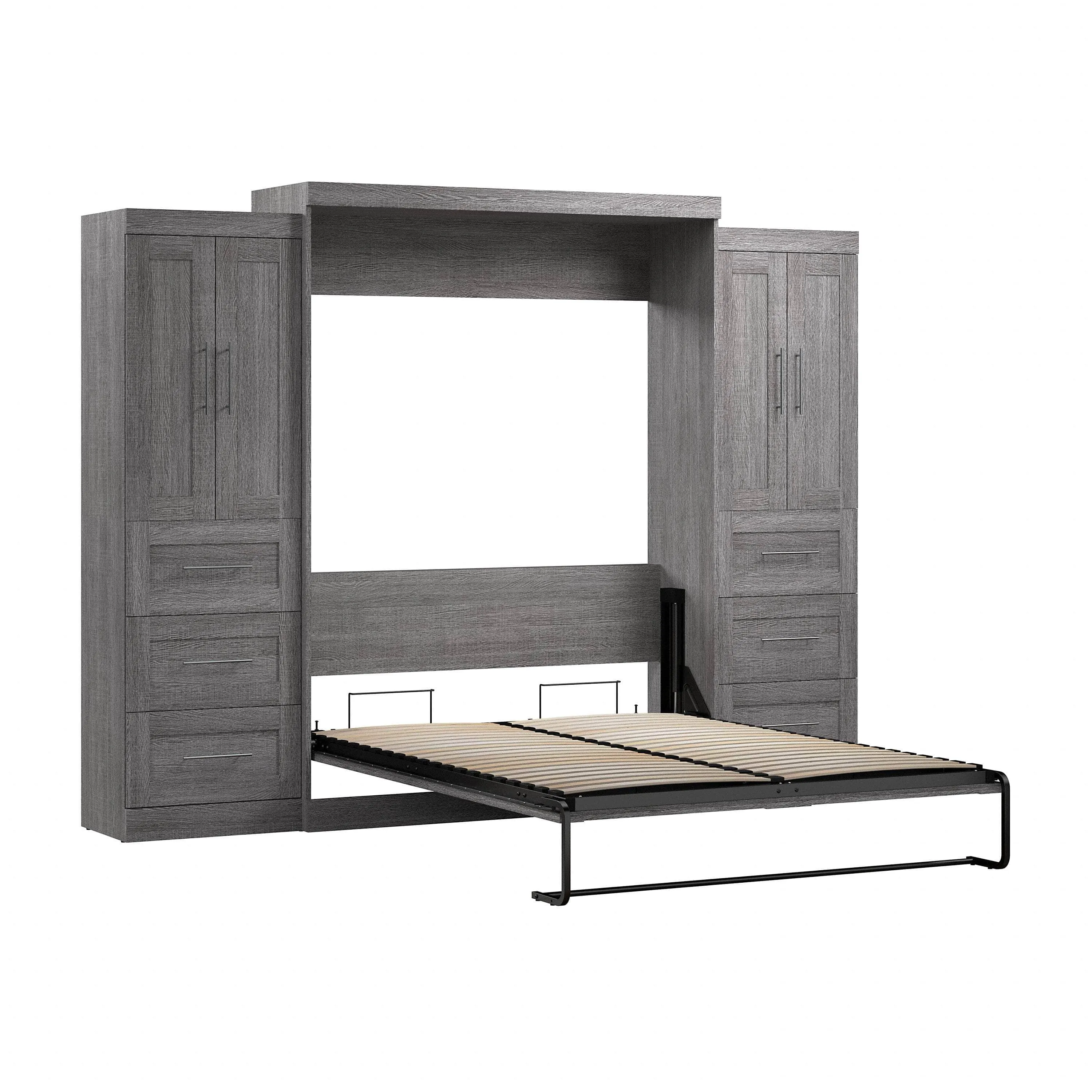 Pur Queen Murphy Wall Bed with Closet Storage Cabinets (115W) - Available in 7 Colours