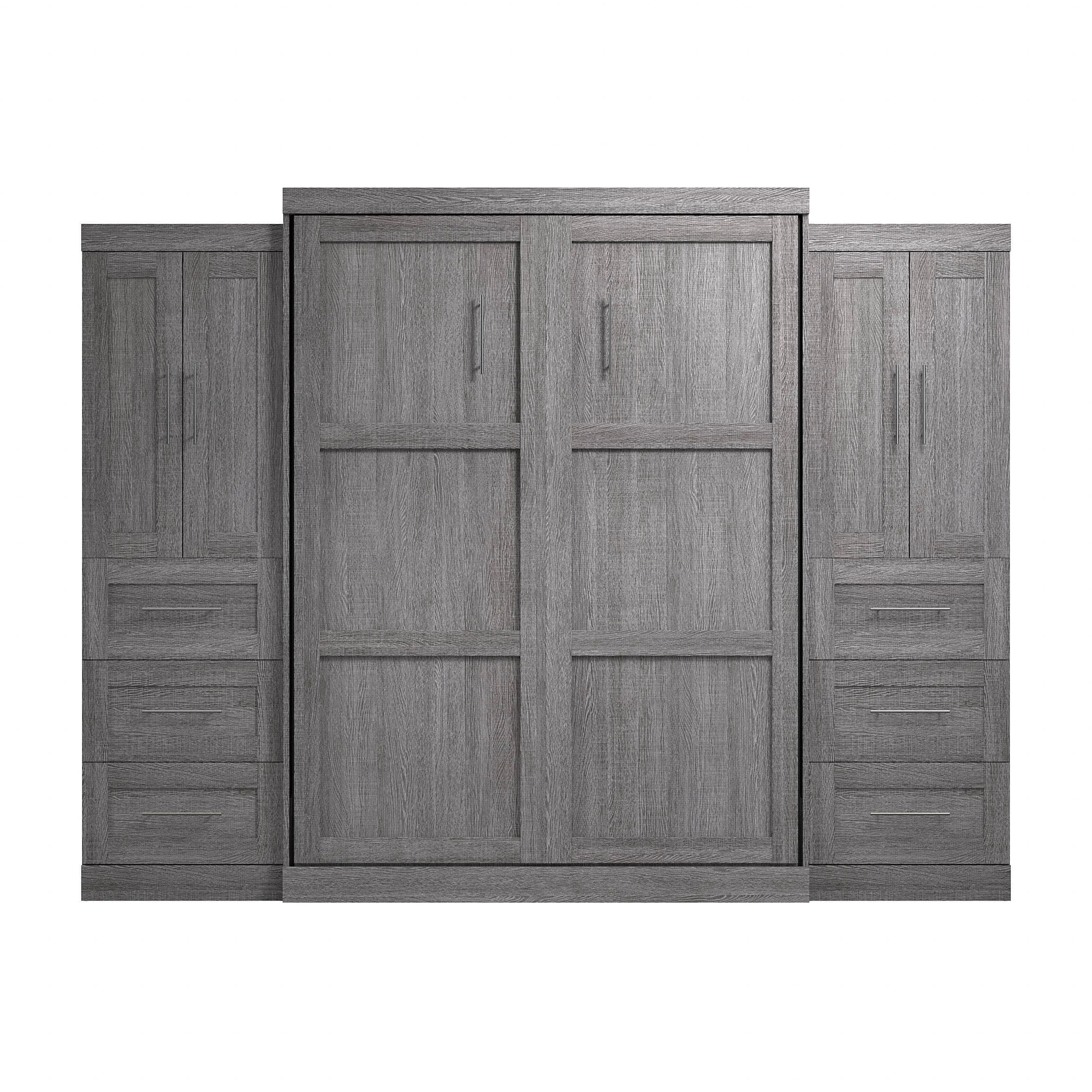 Pur Queen Murphy Wall Bed with Closet Storage Cabinets (115W) - Available in 7 Colours