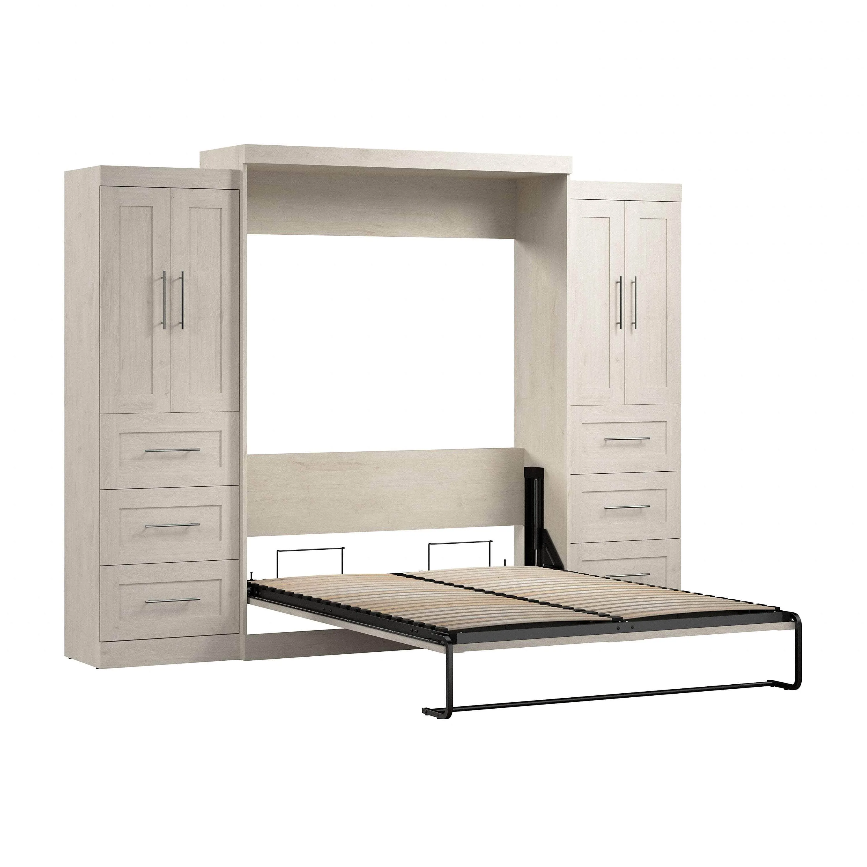 Pur Queen Murphy Wall Bed with Closet Storage Cabinets (115W) - Available in 7 Colours