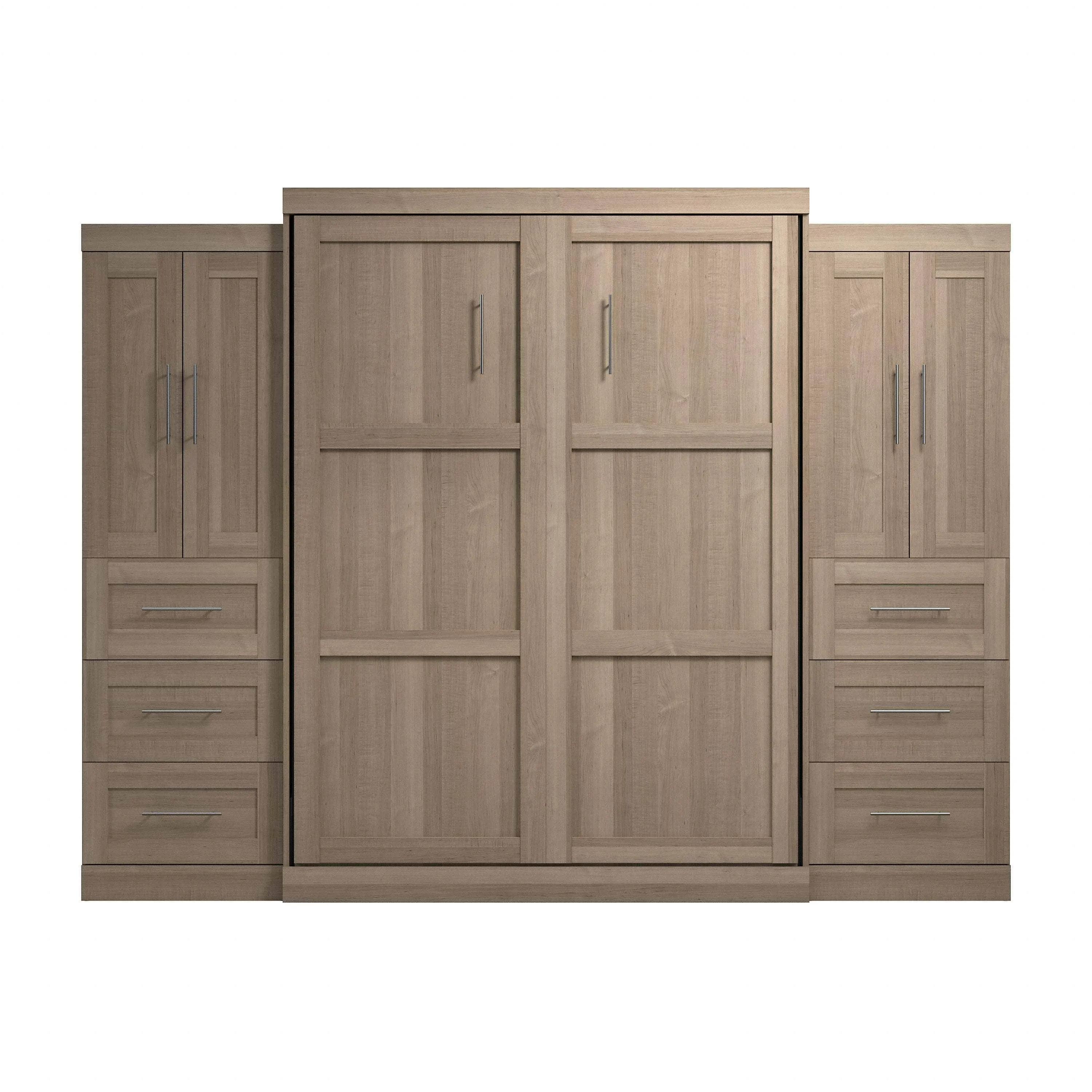 Pur Queen Murphy Wall Bed with Closet Storage Cabinets (115W) - Available in 7 Colours