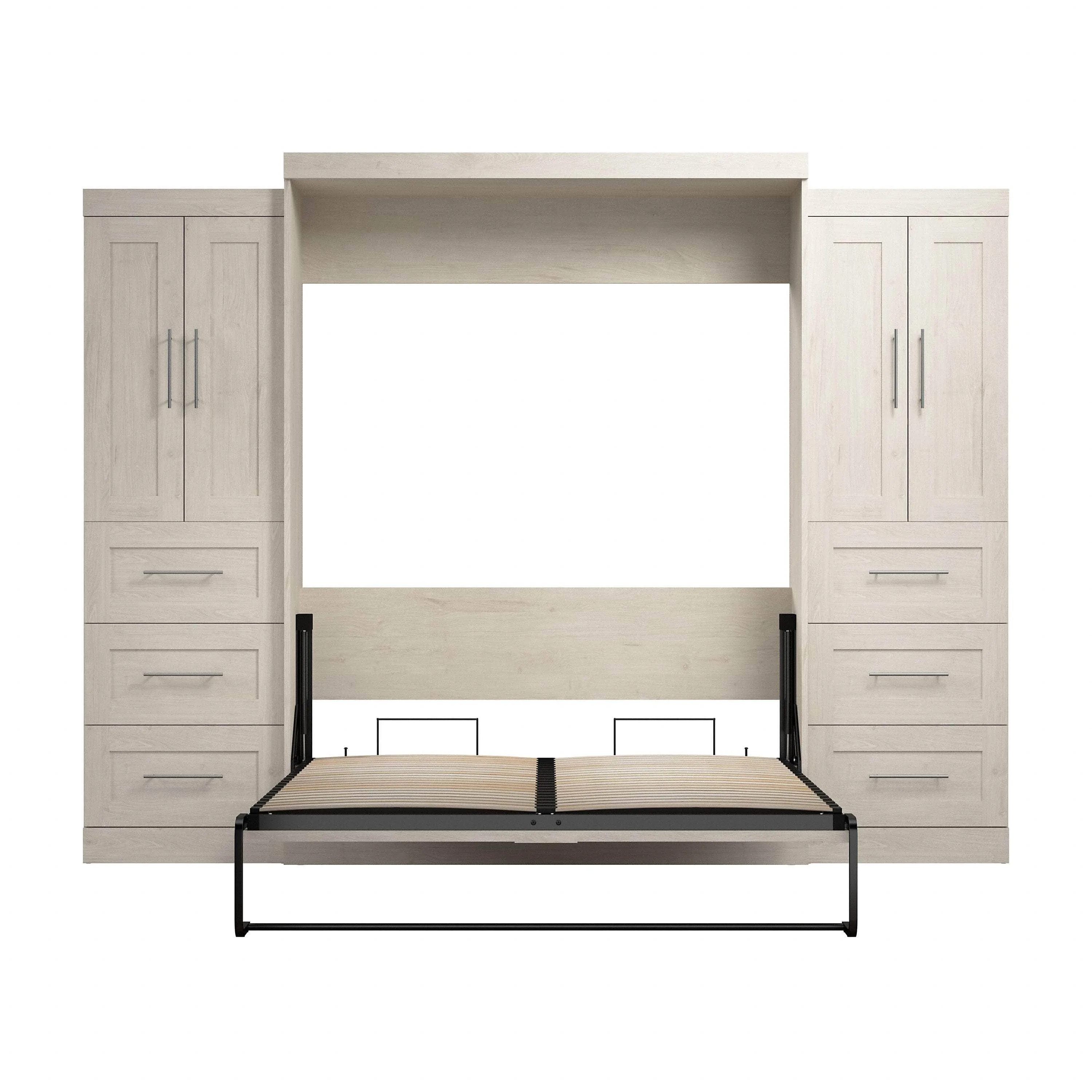 Pur Queen Murphy Wall Bed with Closet Storage Cabinets (115W) - Available in 7 Colours