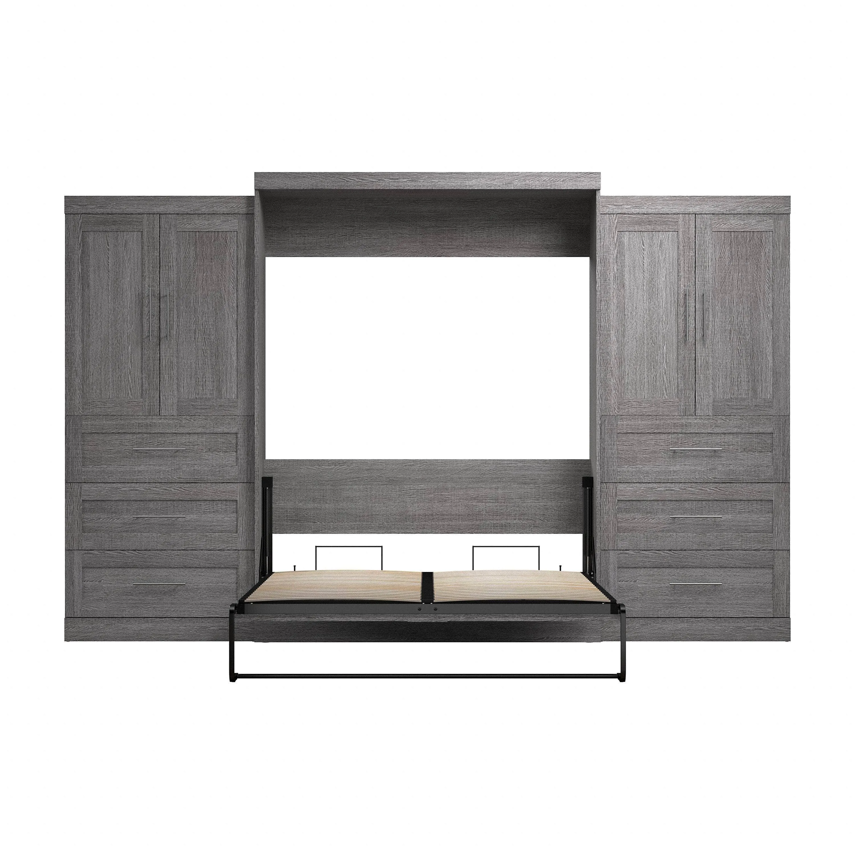 Pur Queen Murphy Wall Bed with Wardrobes (136W) - Available in 5 Colours