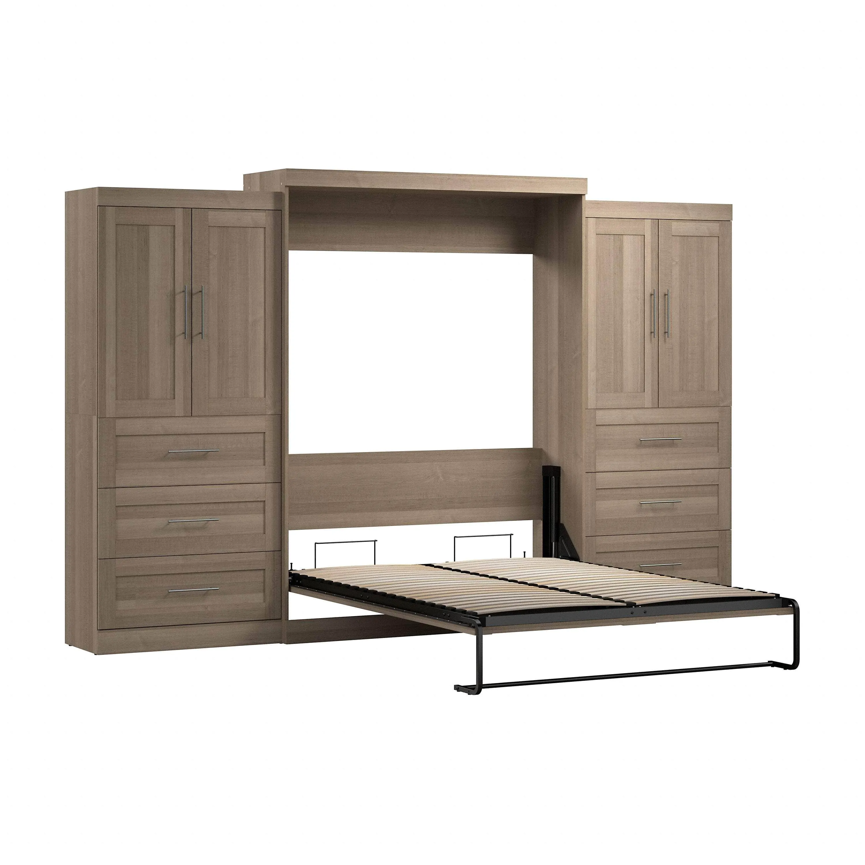 Pur Queen Murphy Wall Bed with Wardrobes (136W) - Available in 5 Colours