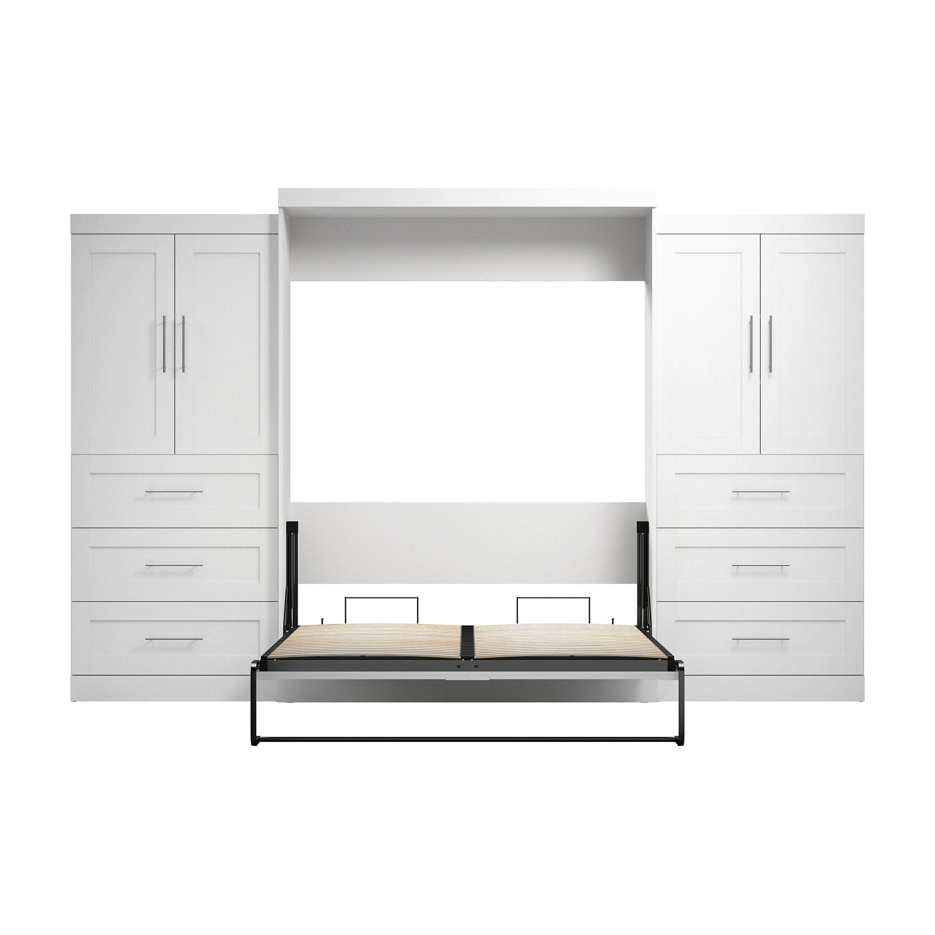 Pur Queen Murphy Wall Bed with Wardrobes (136W) - Available in 5 Colours