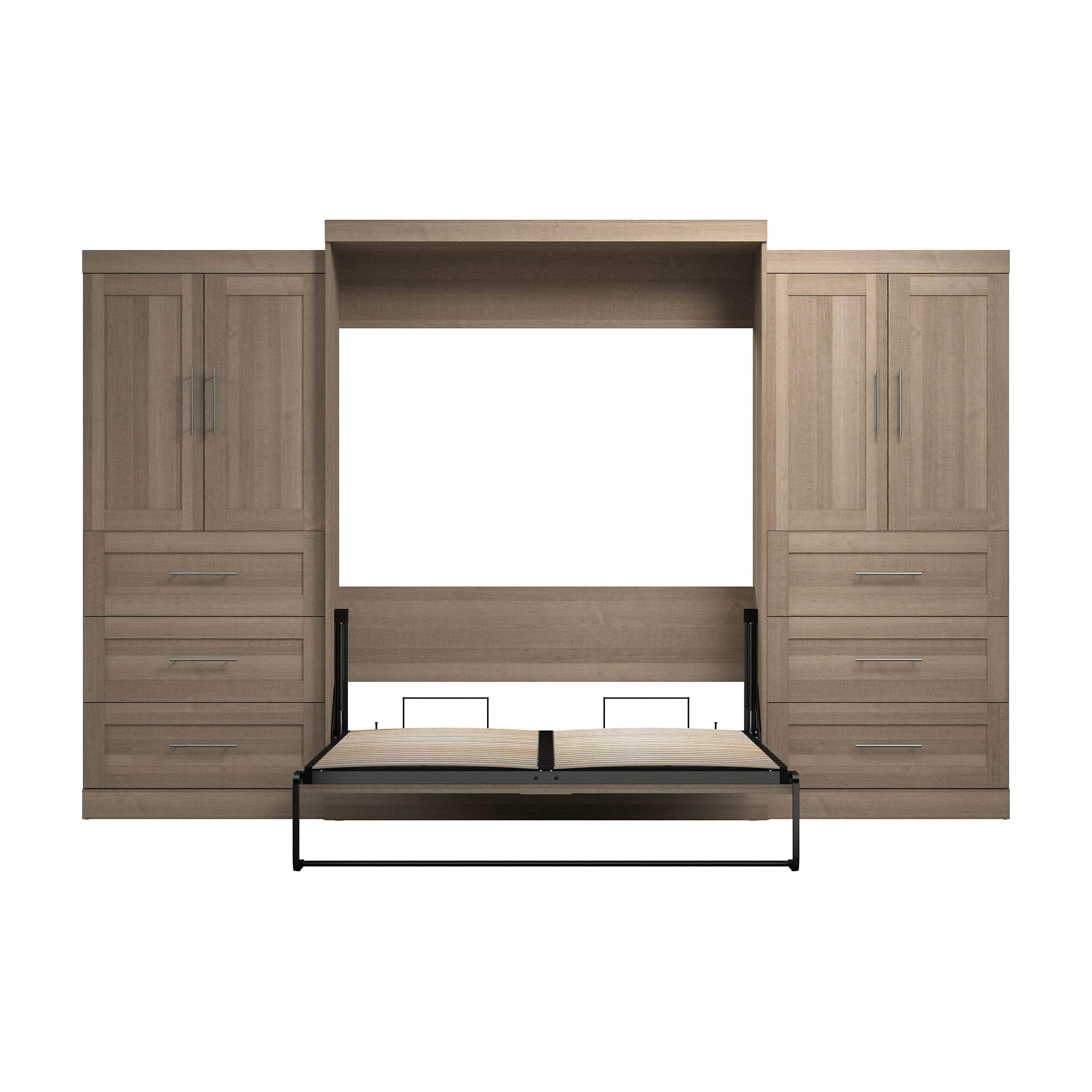 Pur Queen Murphy Wall Bed with Wardrobes (136W) - Available in 5 Colours