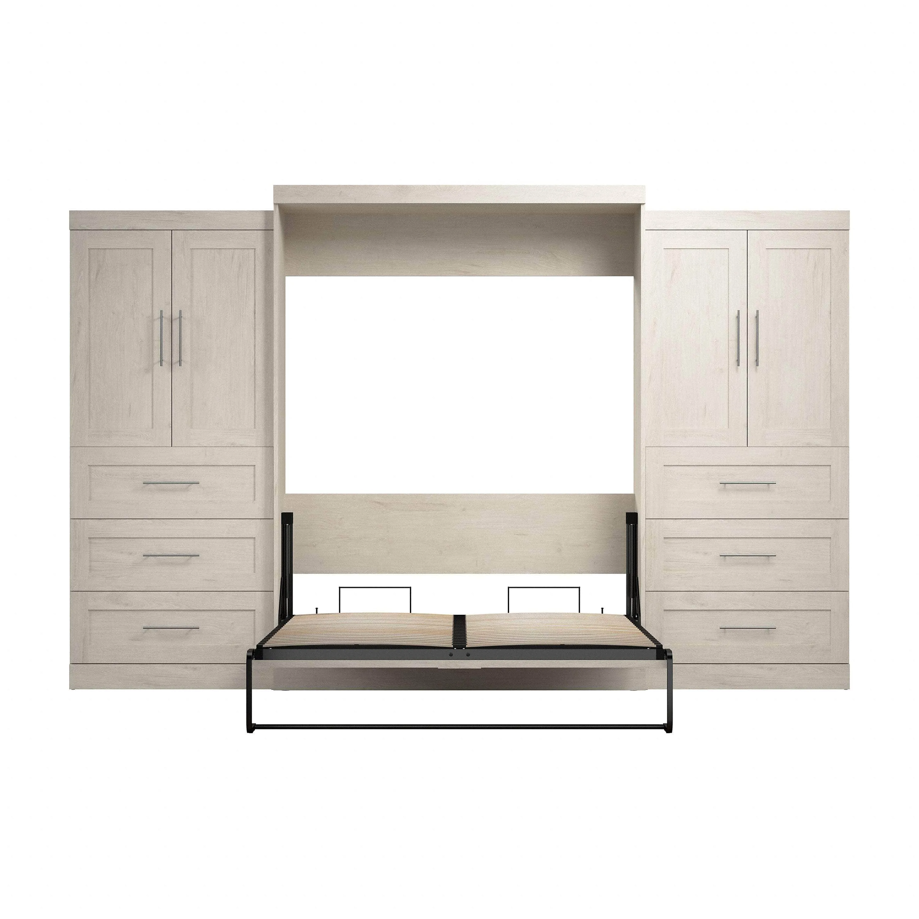 Pur Queen Murphy Wall Bed with Wardrobes (136W) - Available in 5 Colours