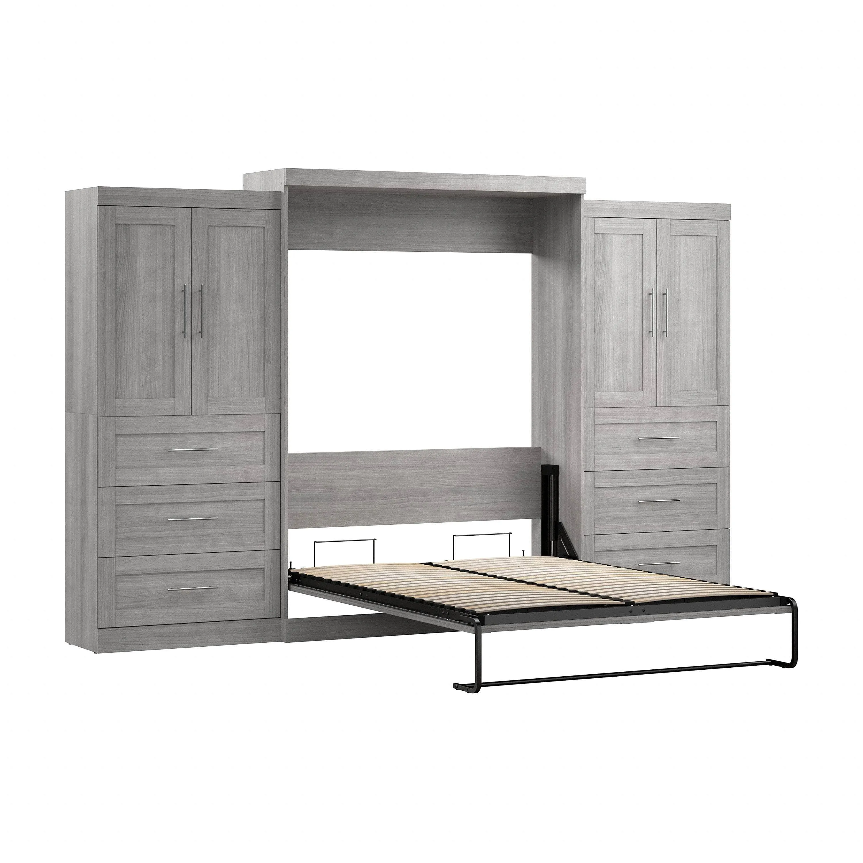 Pur Queen Murphy Wall Bed with Wardrobes (136W) - Available in 5 Colours