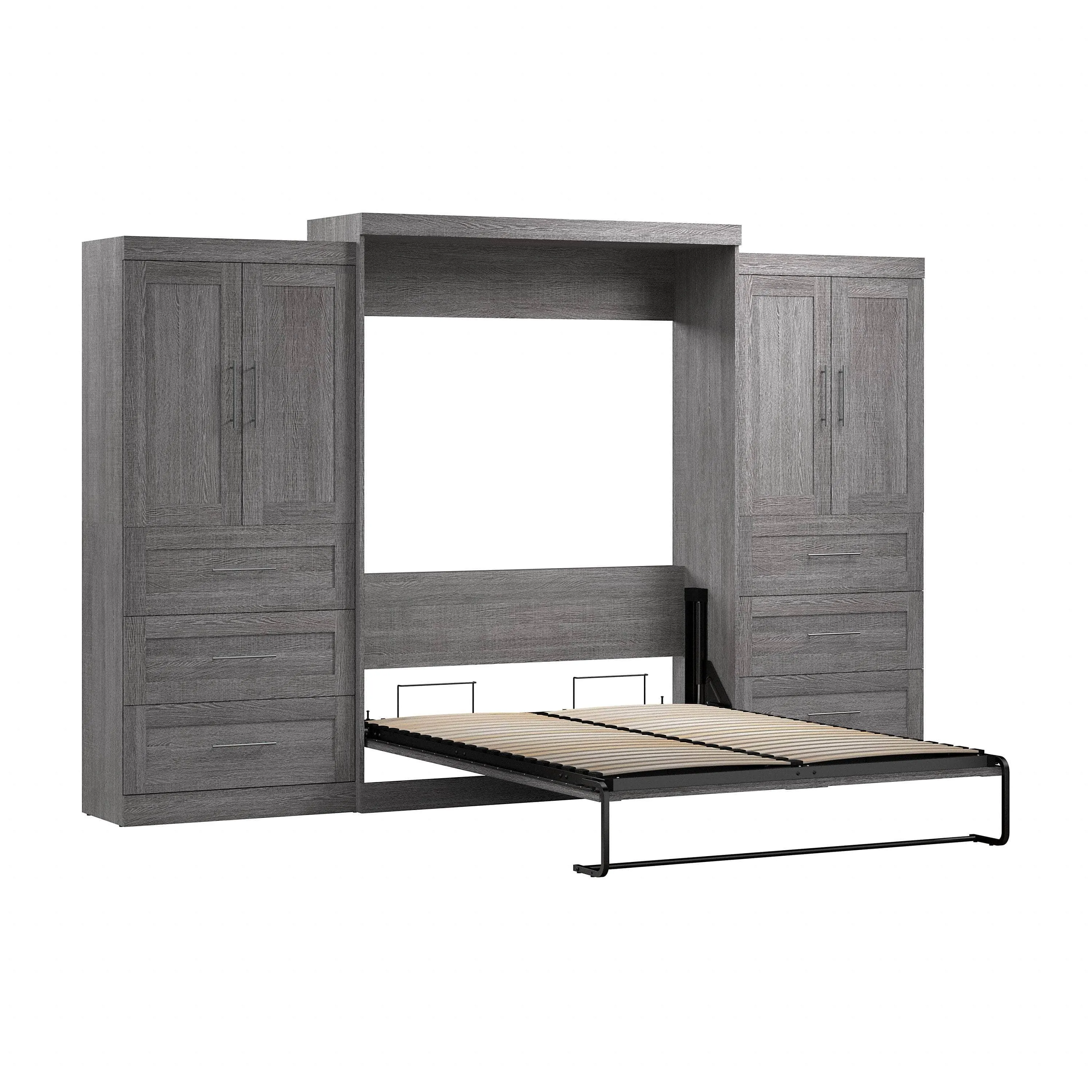 Pur Queen Murphy Wall Bed with Wardrobes (136W) - Available in 5 Colours