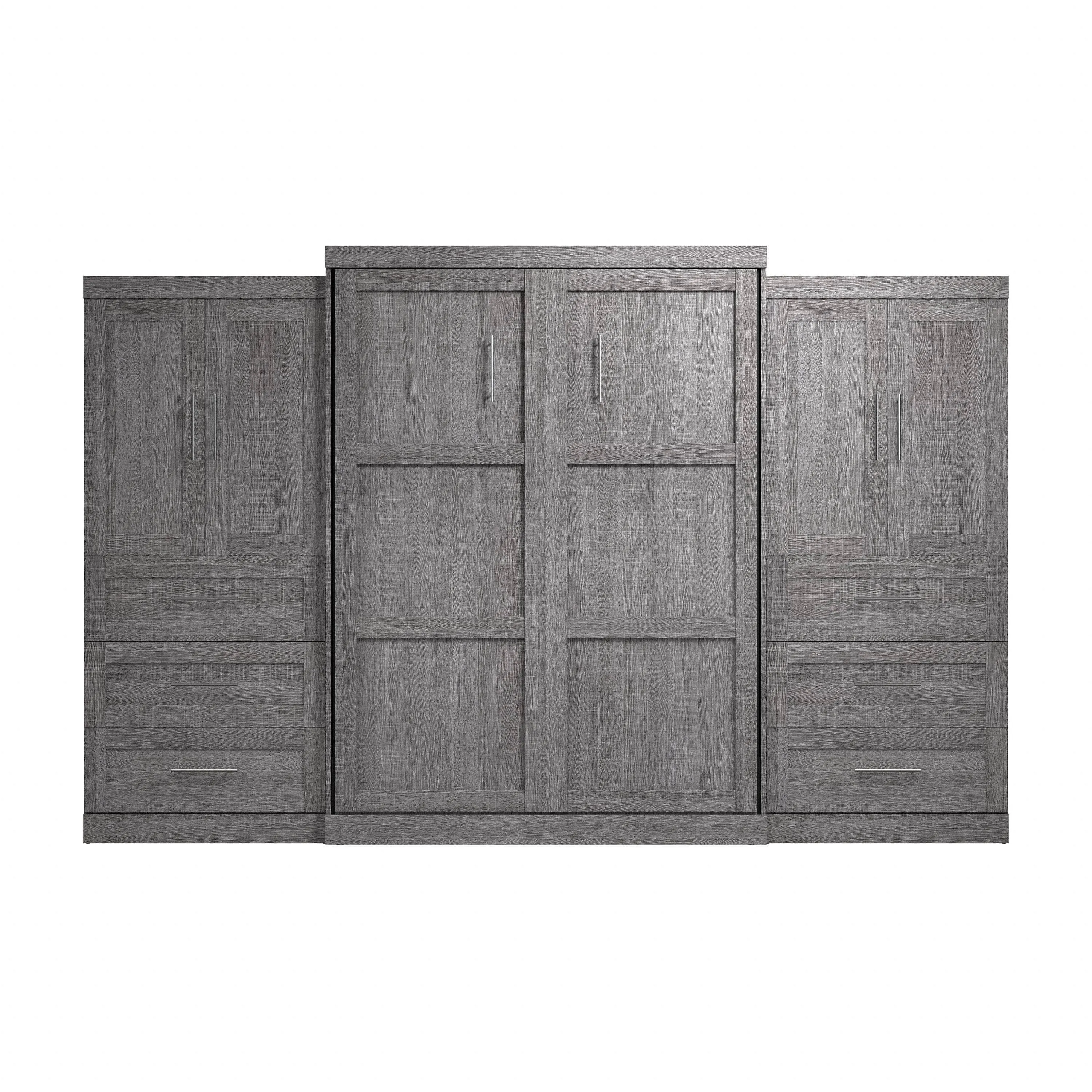 Pur Queen Murphy Wall Bed with Wardrobes (136W) - Available in 5 Colours