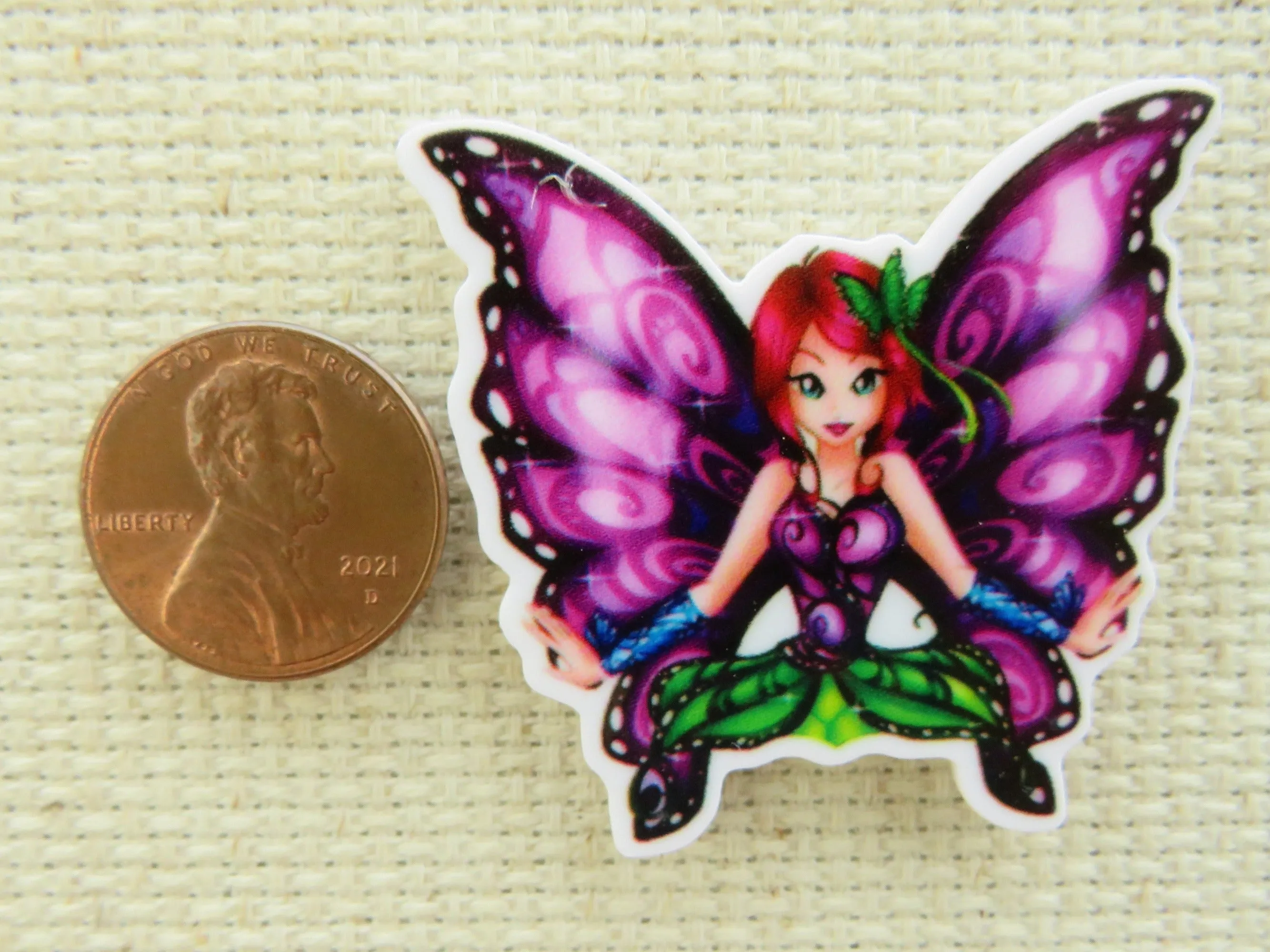 Purple Butterfly Fairy Needle Minder, Cover Minder, Magnet