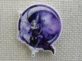 Purple Fairy Lounging on the Moon Needle Minder, Cover Minder, Magnet