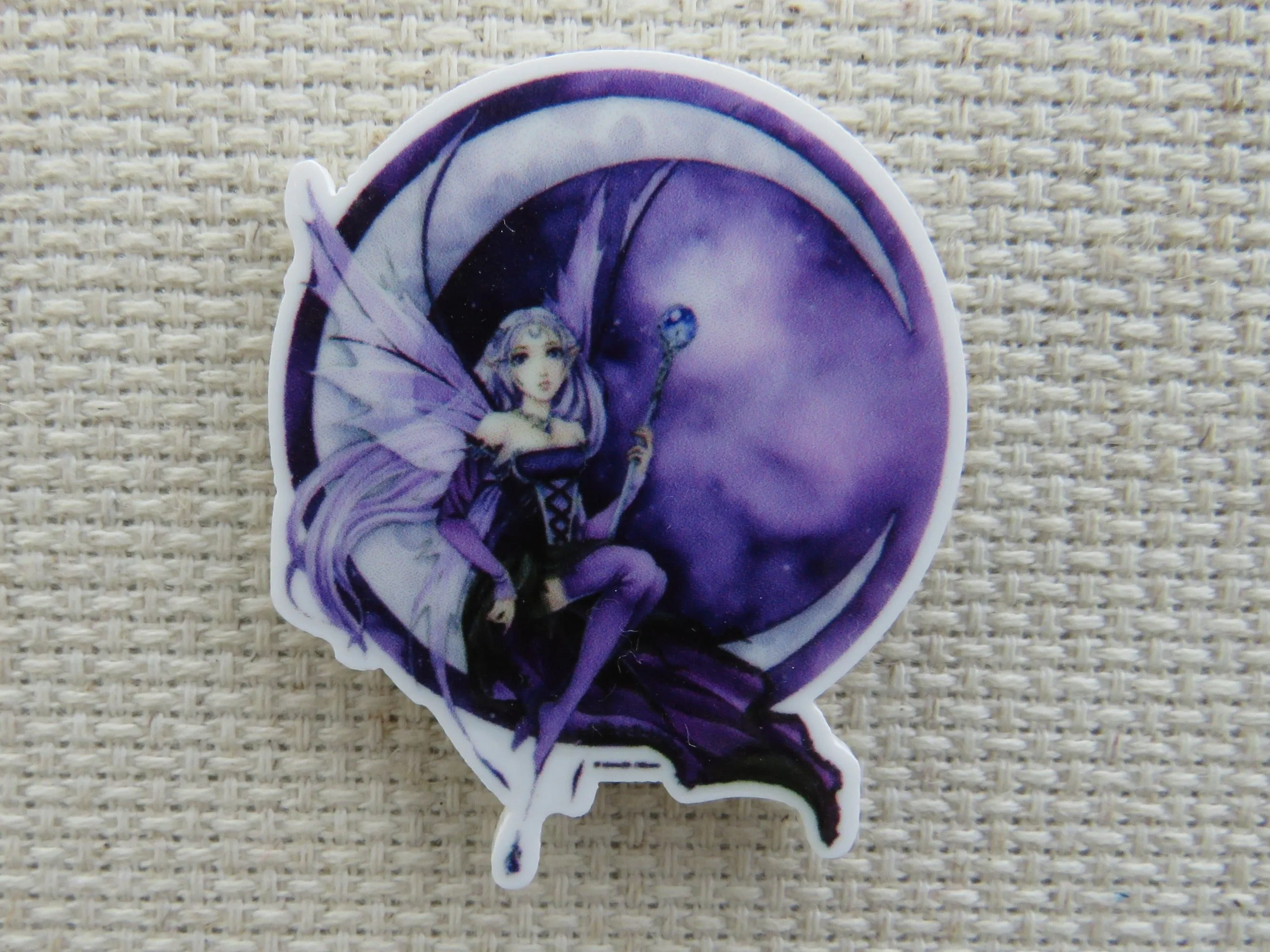 Purple Fairy Lounging on the Moon Needle Minder, Cover Minder, Magnet